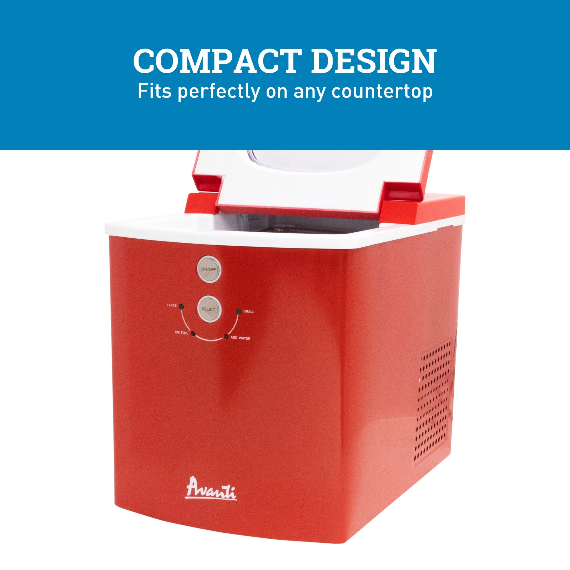 Avanti Portable Countertop Ice Maker, in Red (IM1219R-IS)