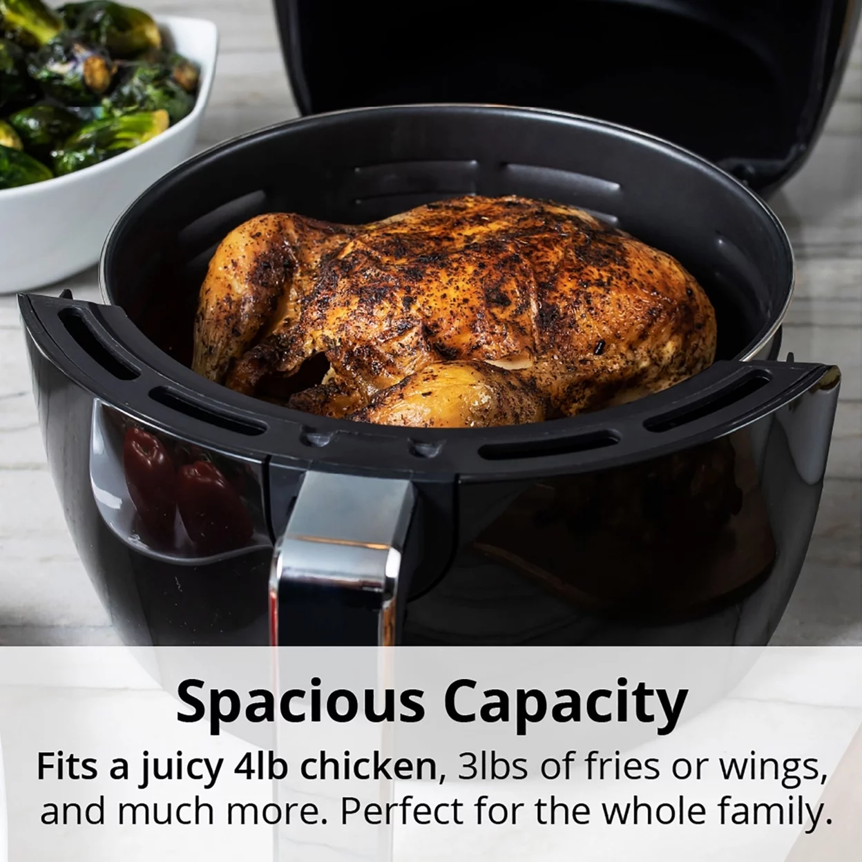Aria 5Qt Air Fryer Toxin-Free and 8-In-1 Cooking Presets with Recipe Book