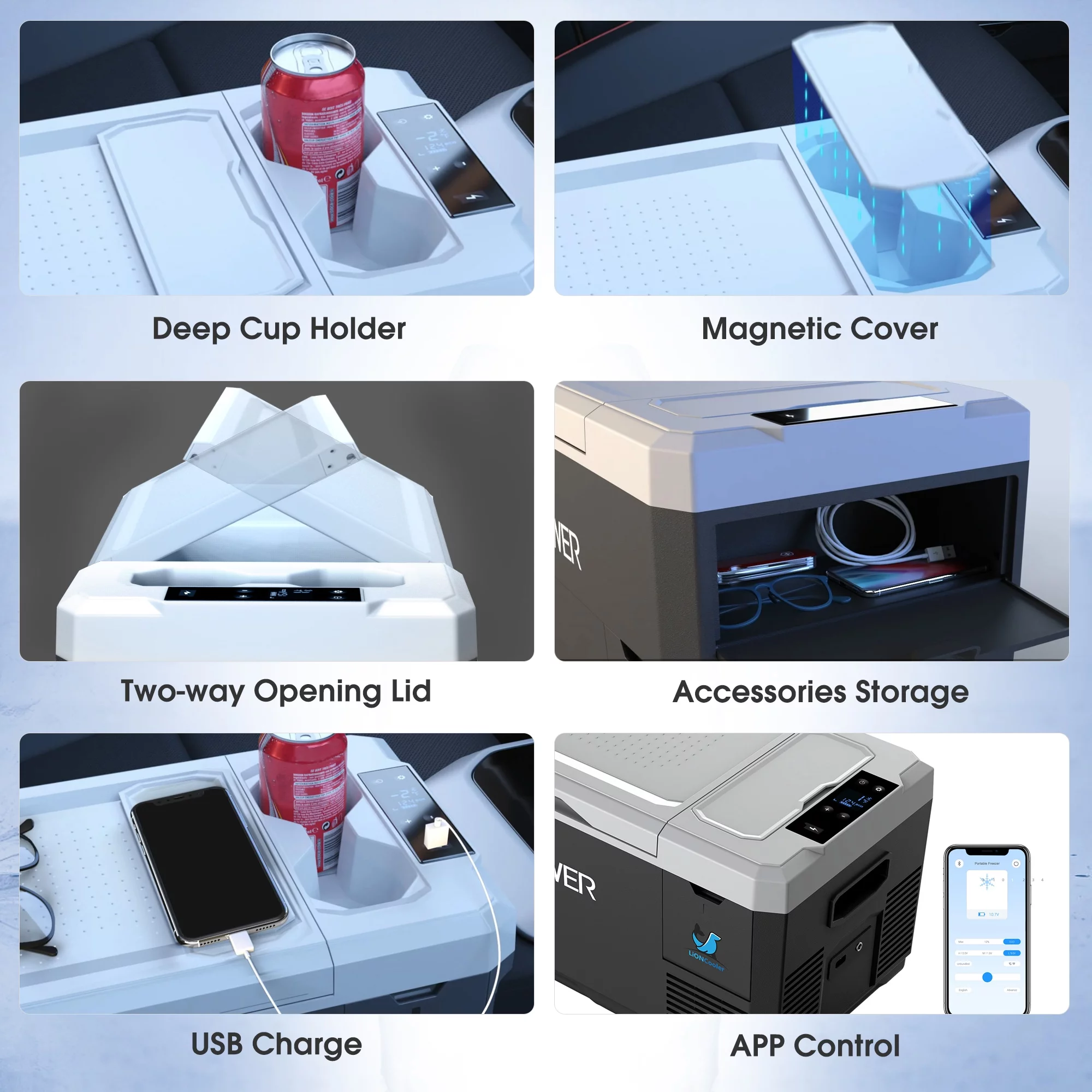 ACOPOWER Mini Portable Refrigerator Freezer Portable Refrigerator, 29Qt Car Freezer with APP Control, Low Noice,12V,45W Cooler for RV, Boat