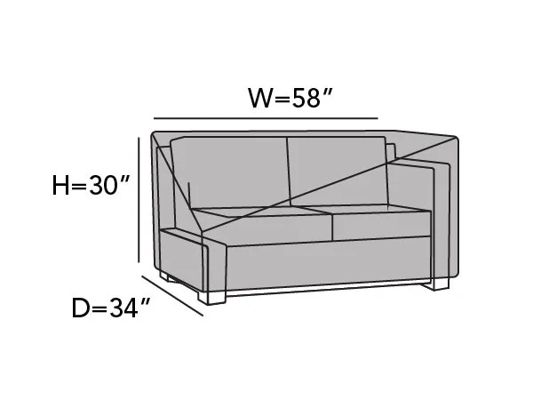 Covermates Outdoor Right Arm Sectional Sofa Loveseat Cover - Water Resistant Polyester, Drawcord Hem, Mesh Vents, Seating and Chair Covers-Charcoal