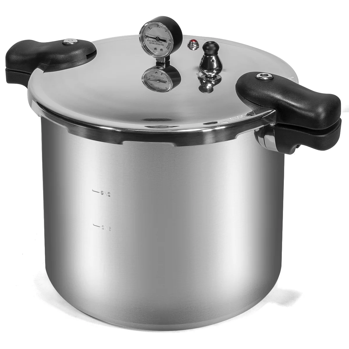 Barton 22 Quart Pressure Cook Canner Build-in Gauge Dial Fast Cooking Pot Polished Aluminum