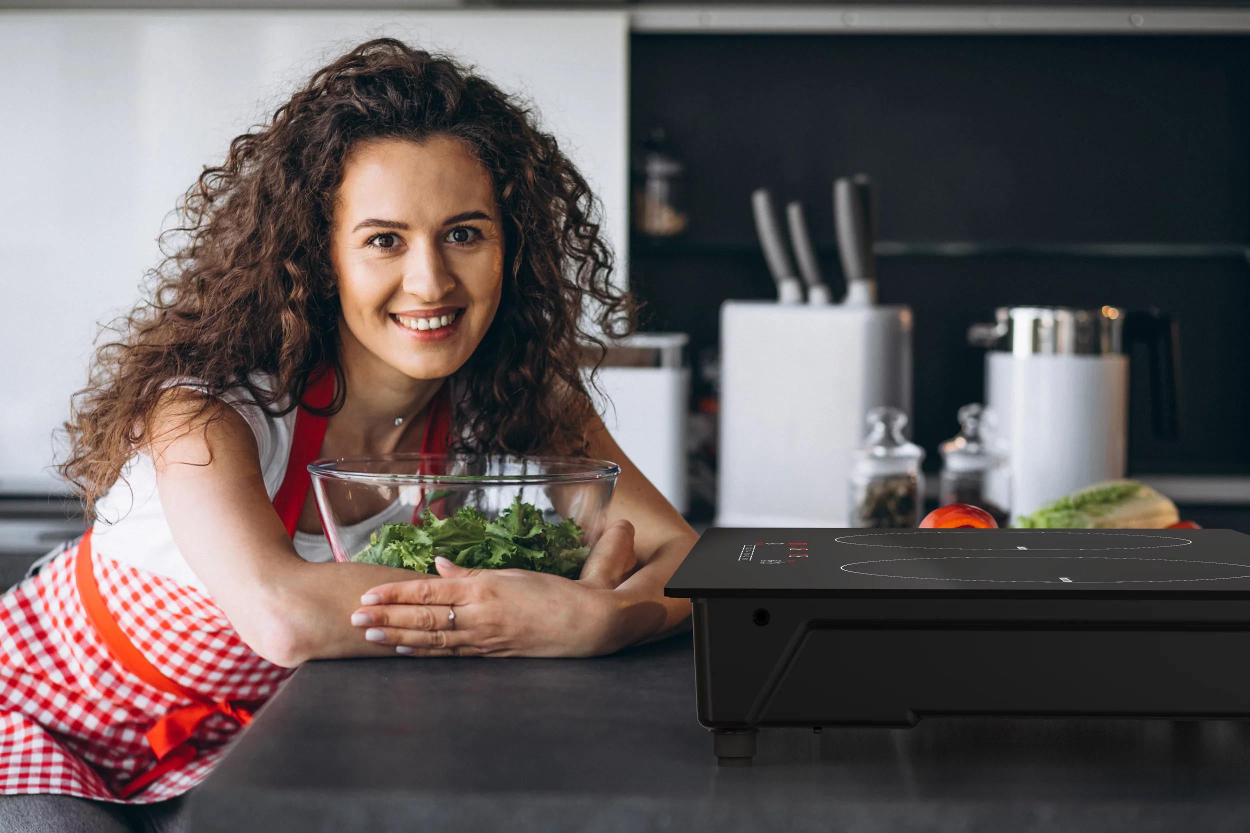 Cheftop Induction 2 Burner Cooktop - Portable 120V Digital Ceramic 2 Burner Electric Cooktop w Kids Safety Lock 1800 Watt, Touch Sensor Control, Multiple Controls Cooking Zones & Power Levels