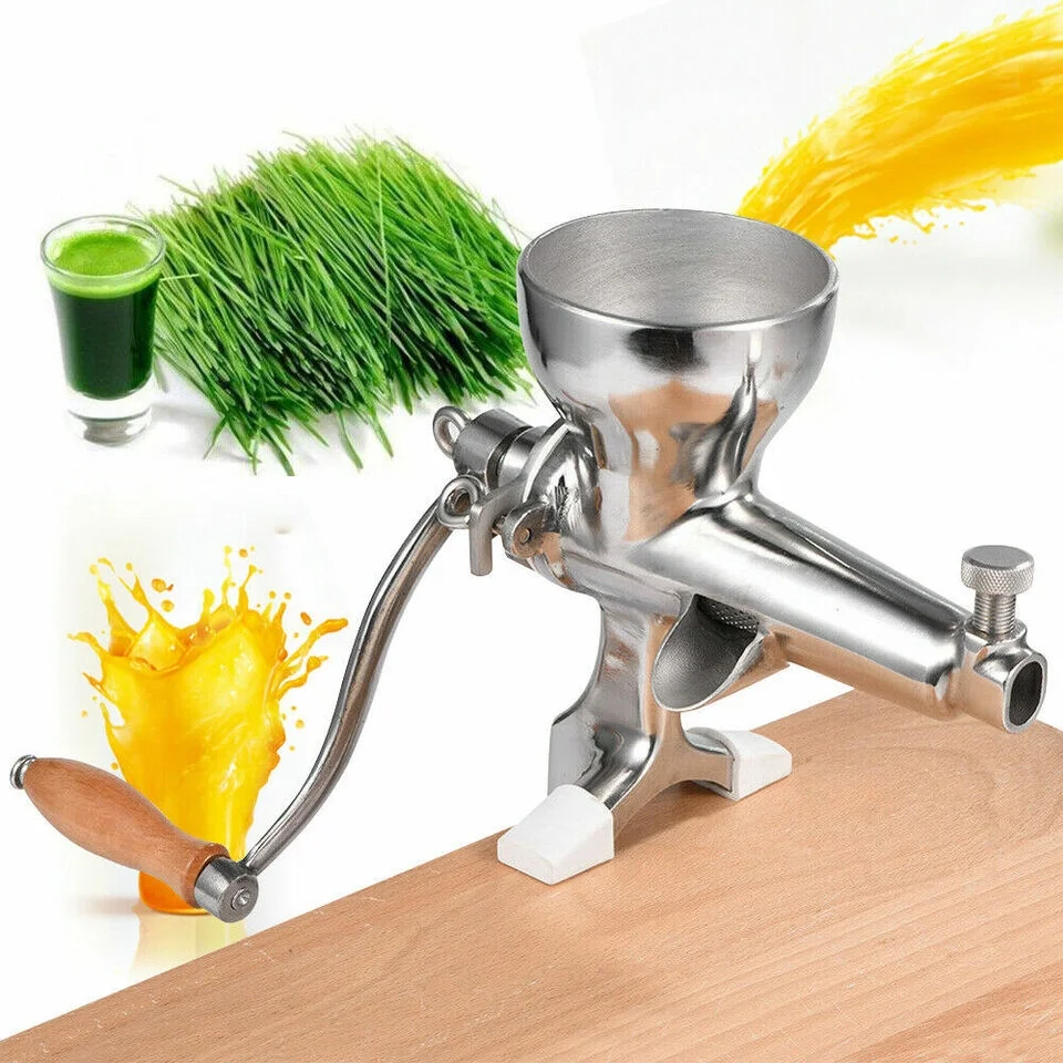 Hand-operated Stainless Steel Wheatgrass & Fruit Juicer - Healthy Manual Vegetable Squeezer