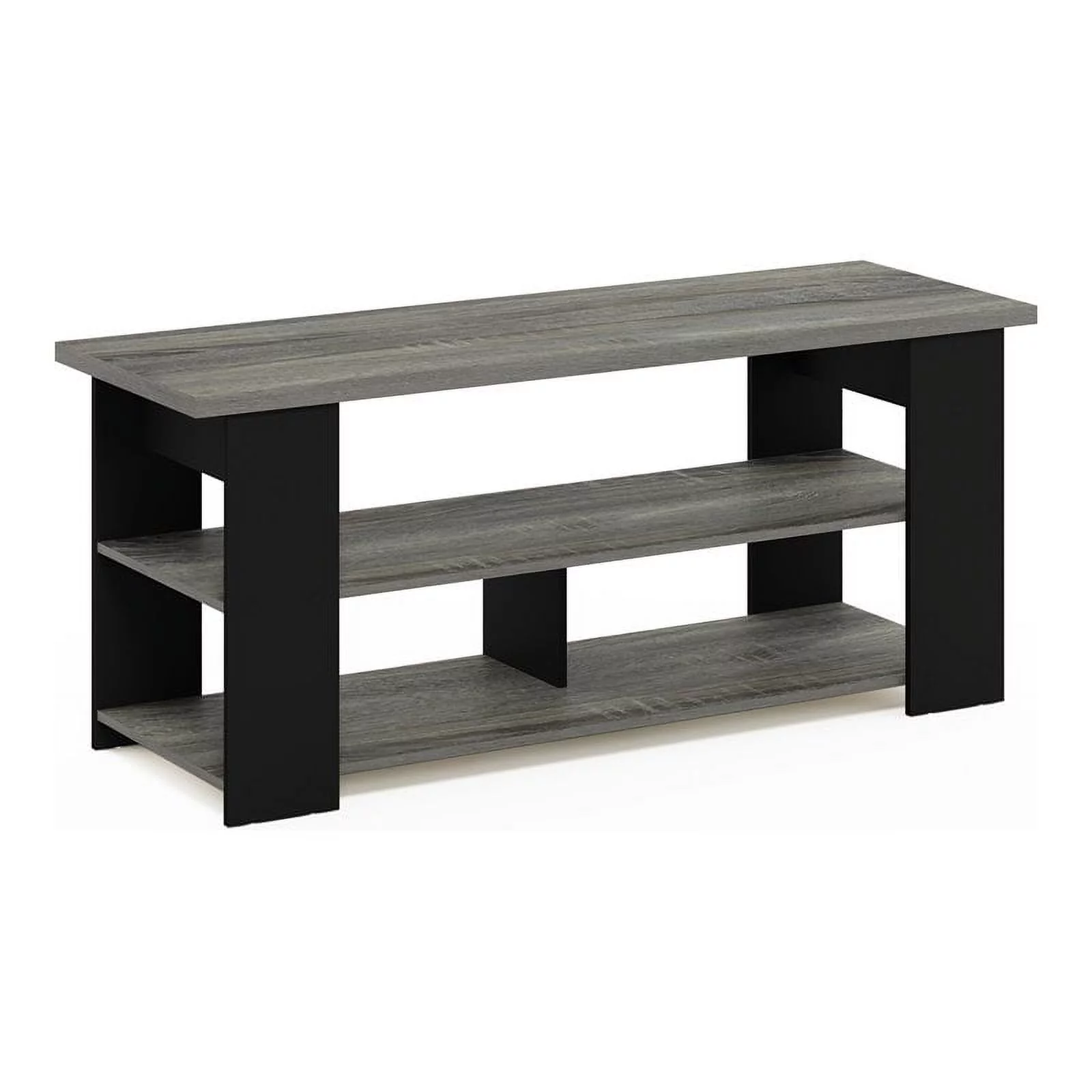 Furinno 15118 JAYA TV Stand Up To 50-Inch, French Oak Grey/Black