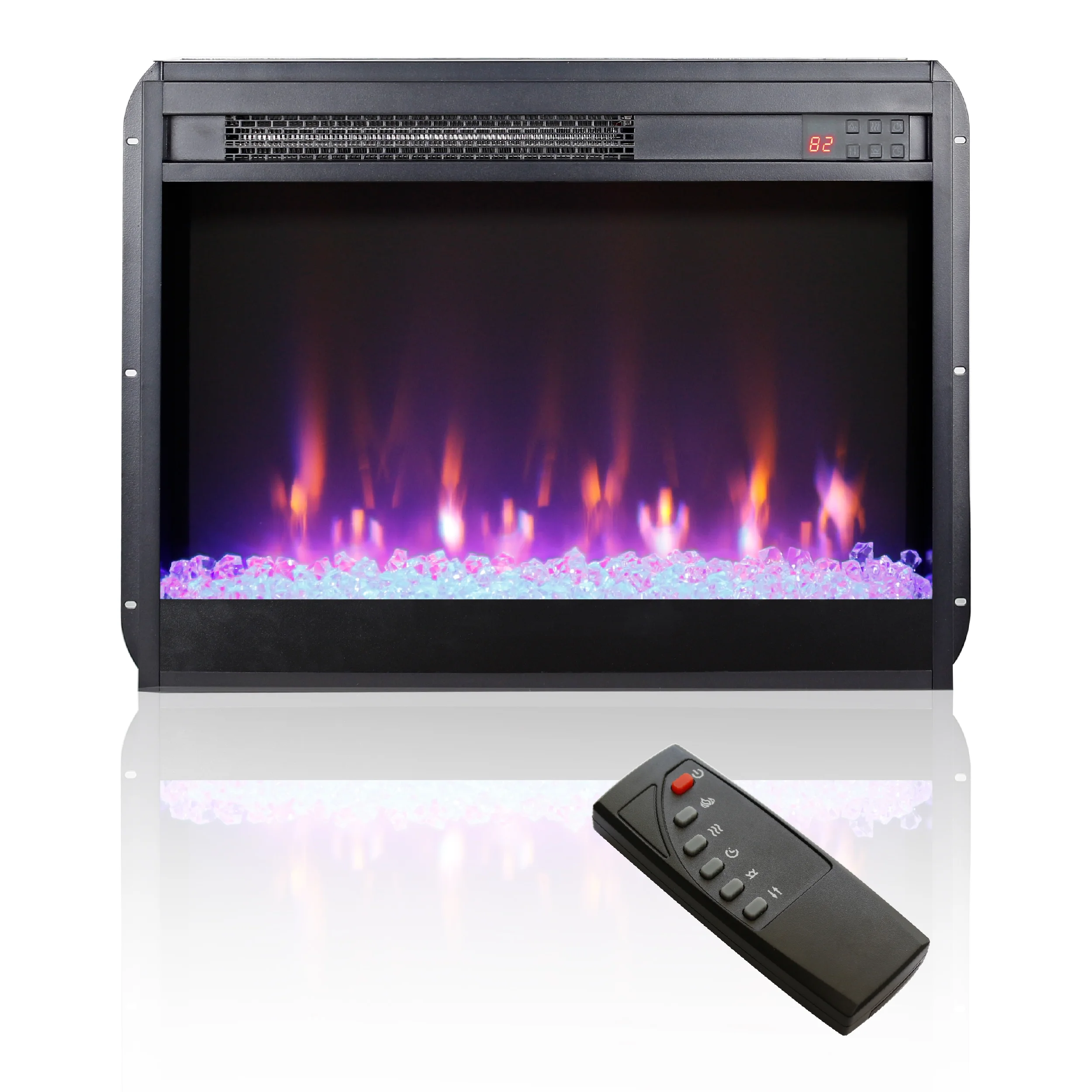 23' Electric Fireplace insert w/ Remote Control, Embedded Insert Heater with Overheating Protection, 8 Flame Colors , 9 H Timer, 11 Temperature Settings, 1400W Heater, Fireplace Heater for Indoor Use