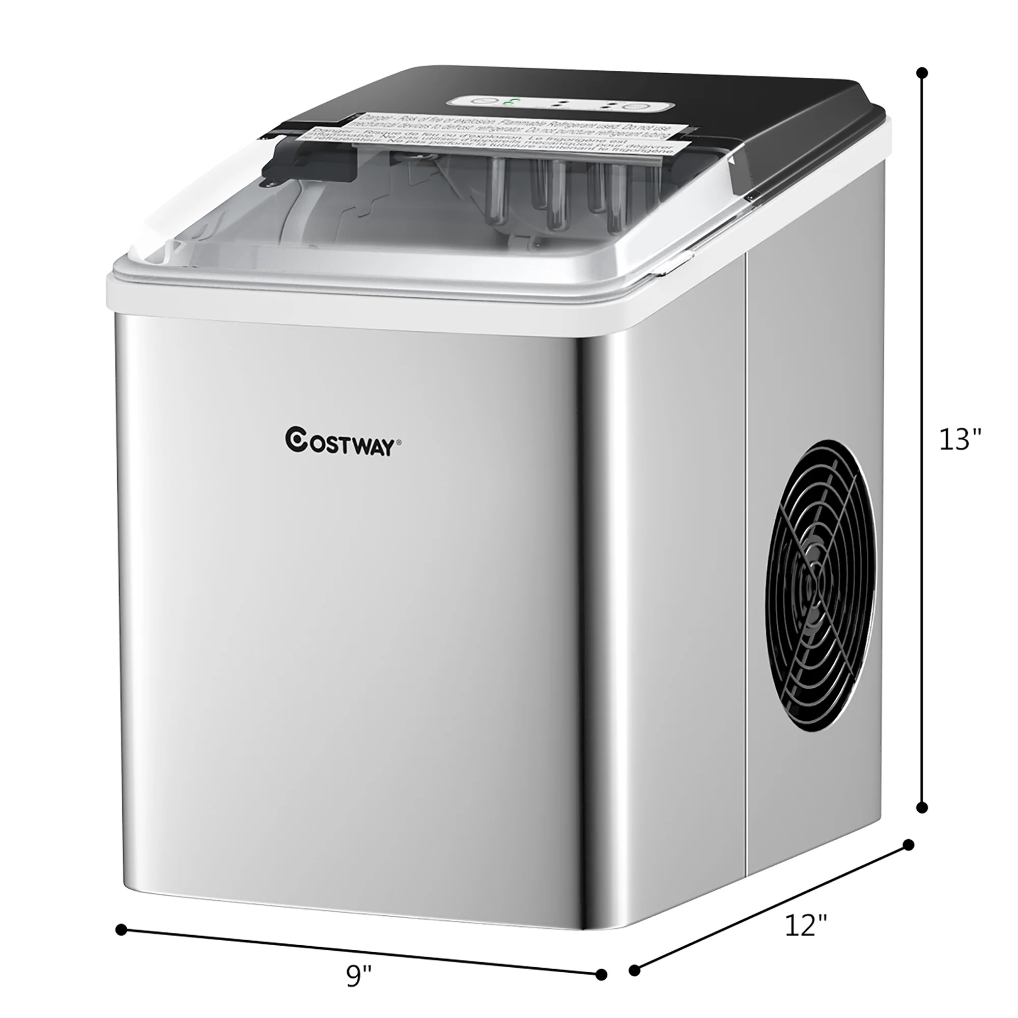 Costway Stainless Steel Ice Maker Machine Countertop 26Lbs/24H Self-Clean W/ Scoop New