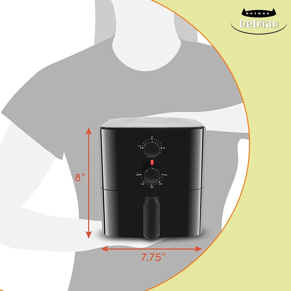 Compact Space Saving Electric Hot Air Fryer Oil-Less Healthy Cooker