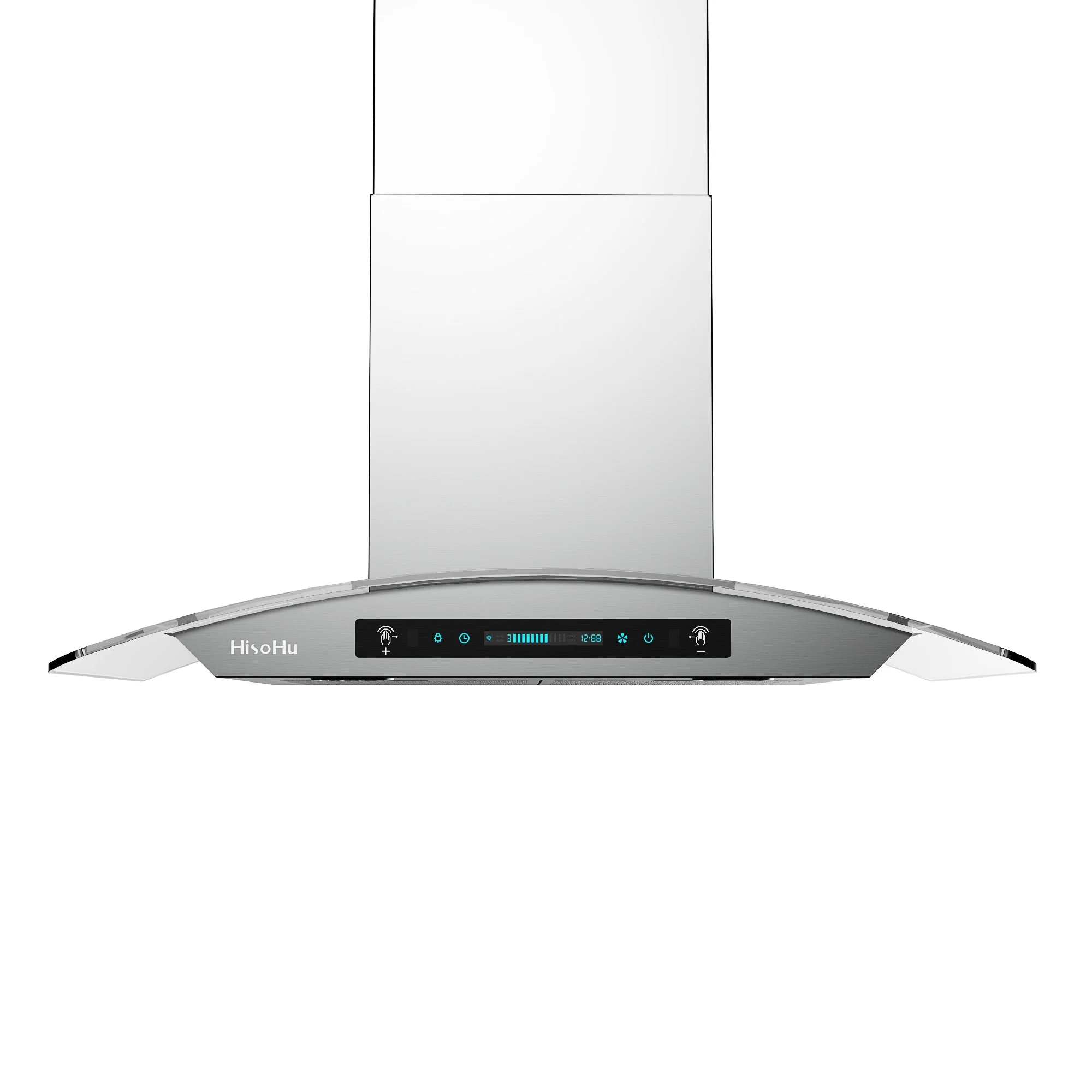 HisoHu Wall Mount Range Hood, 30 Inch 780 CFM Stainless Steel Kitchen Chimney Vent, 4 Speed Gesture Sensing & Touch Control Switch Panel Exhaust Hood with Dimmable LED lights(A01-30')