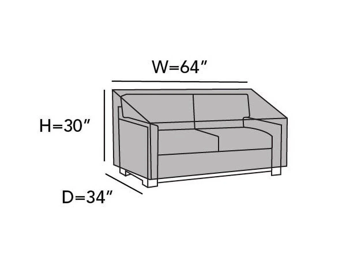 Covermates Outdoor Patio Sofa Cover - Heavy-Duty Polyester, Weather Resistant, Drawcord Hem, Seating and Chair Covers, 64W x 34D x 30H, Ripstop Black