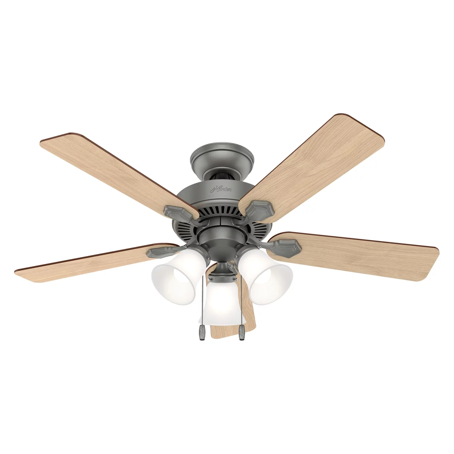 Hunter 50882 Swanson 44-In. Ceiling Fan with LED Lights (Matte Silver)