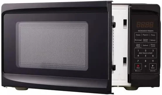 JAL 700 Watt 0.7 cu. ft. Microwave Oven, 10 Power Levels for Easy Cooking, LED Digital Display for Easy Operation - Black