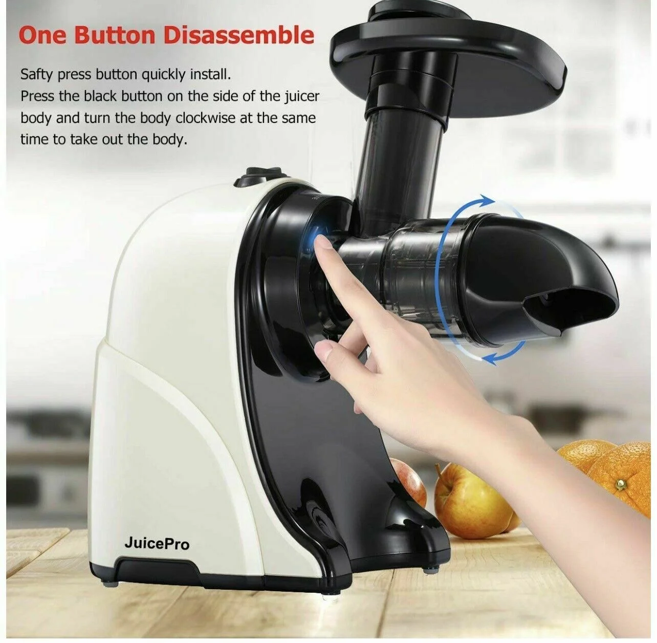 JuicePro Masticating Juicer Machines, Slow Cold Press Juicer Quiet Motor