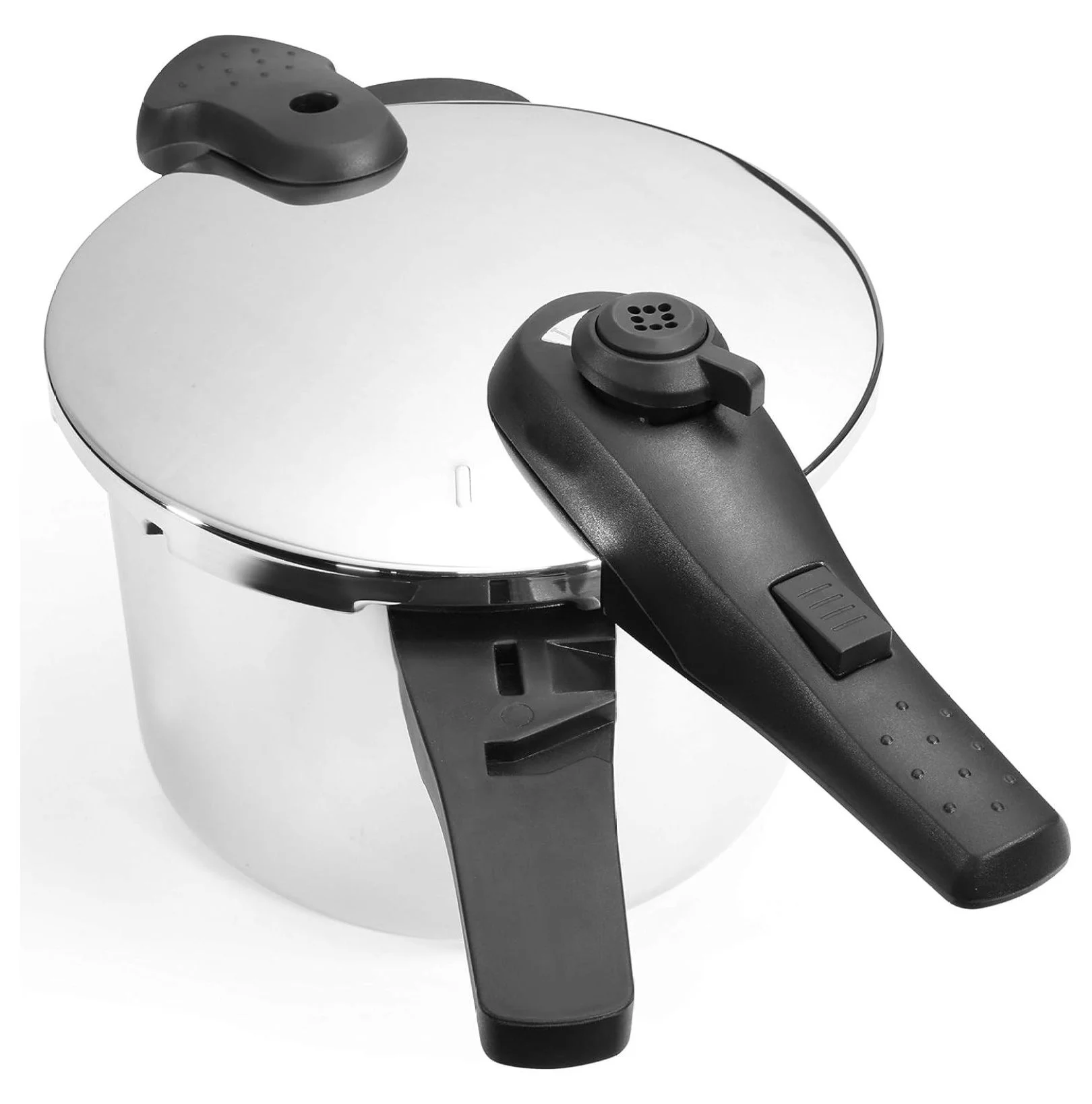 ByEUcuk 6-Quart Stainless Steel Pressure Cooker 18/8 Food-Grade Cookware Dishwasher Safe Lock Lid 15-PSI with Recipe Book
