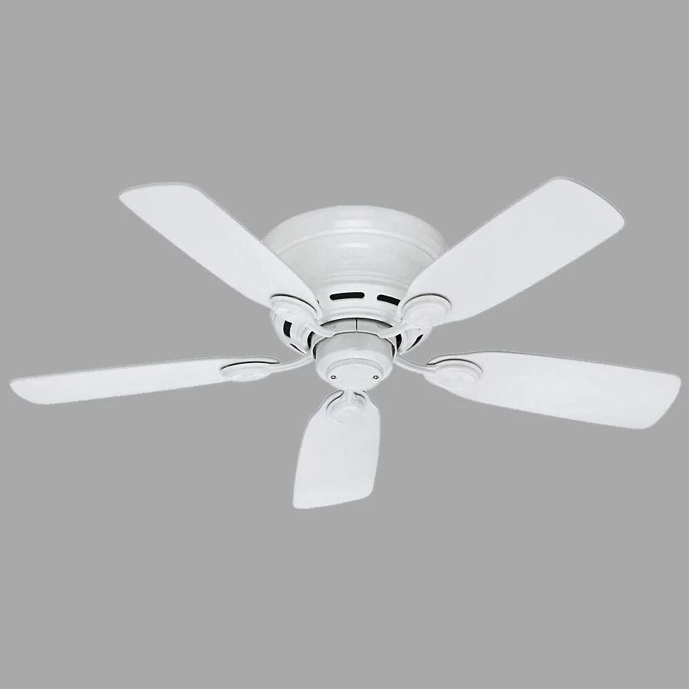Hunter Low Profile IV 42' Ultra Quiet Home Ceiling Fan w/ Pull Chain, White
