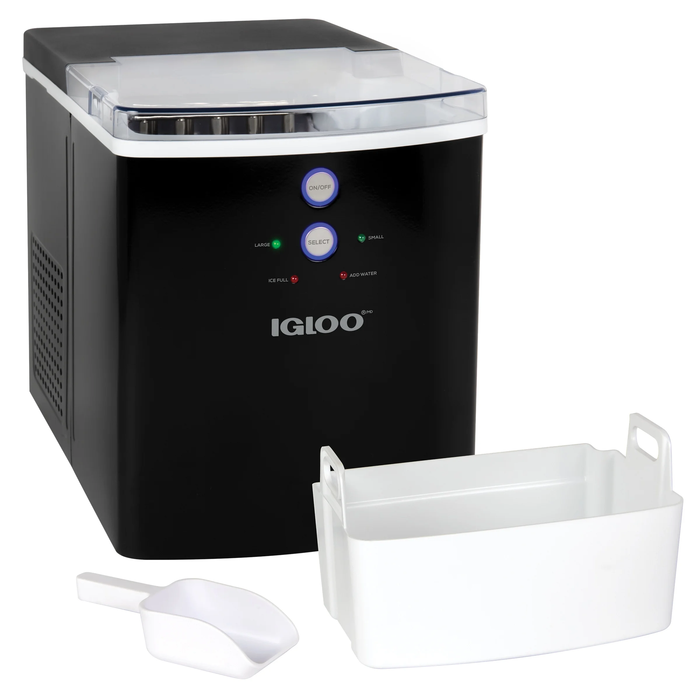 Igloo Electric Ice Machine Automatic Countertop Ice Maker with Scoop, Black