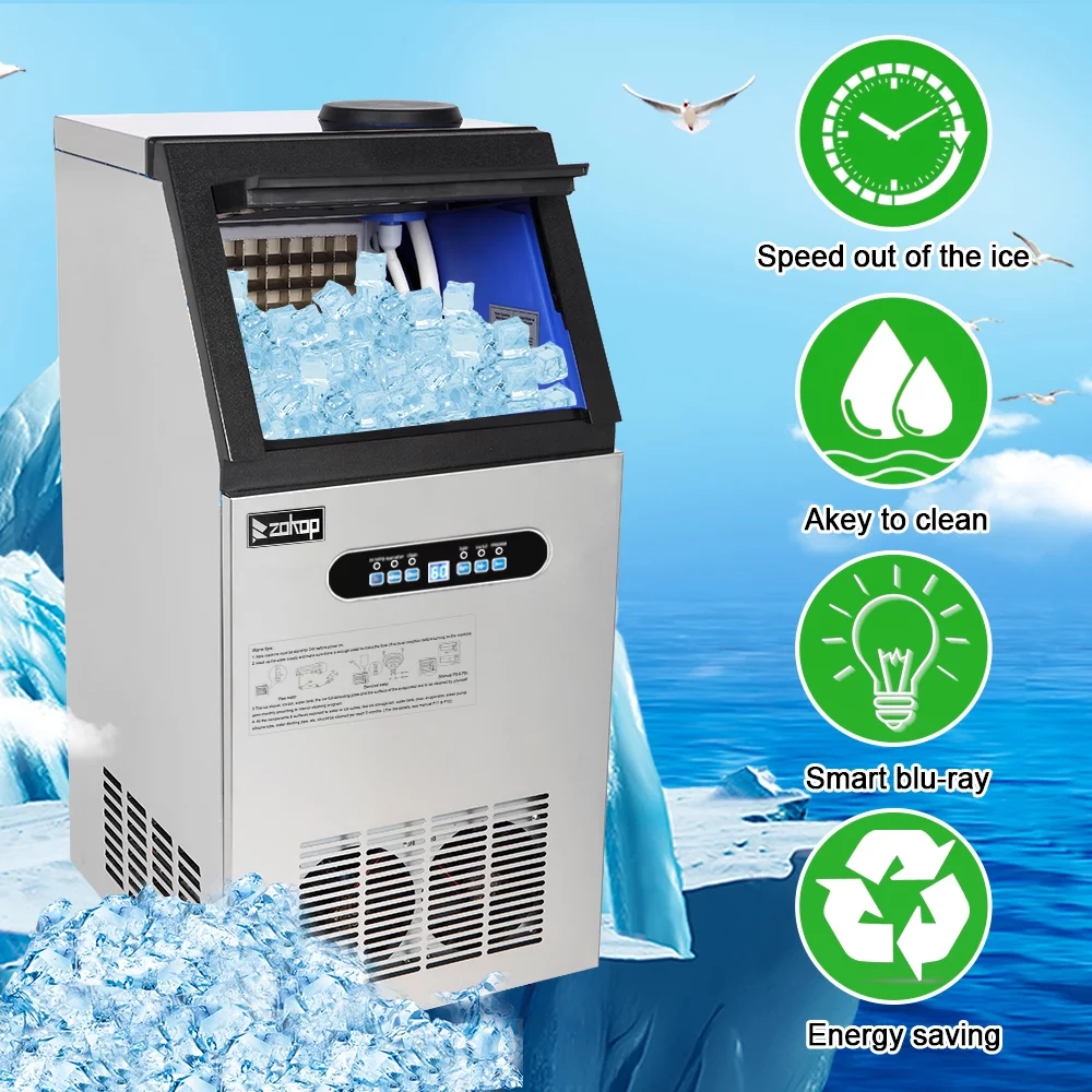 CLEARANCE! Commercial Ice Maker Machine for Under Counter, Automatic Ice Machine w/24 lb Storage Capacity, 150lbs/24h, Ideal for Home, Restaurant, Bar, Hotel, Grocery store, S11508