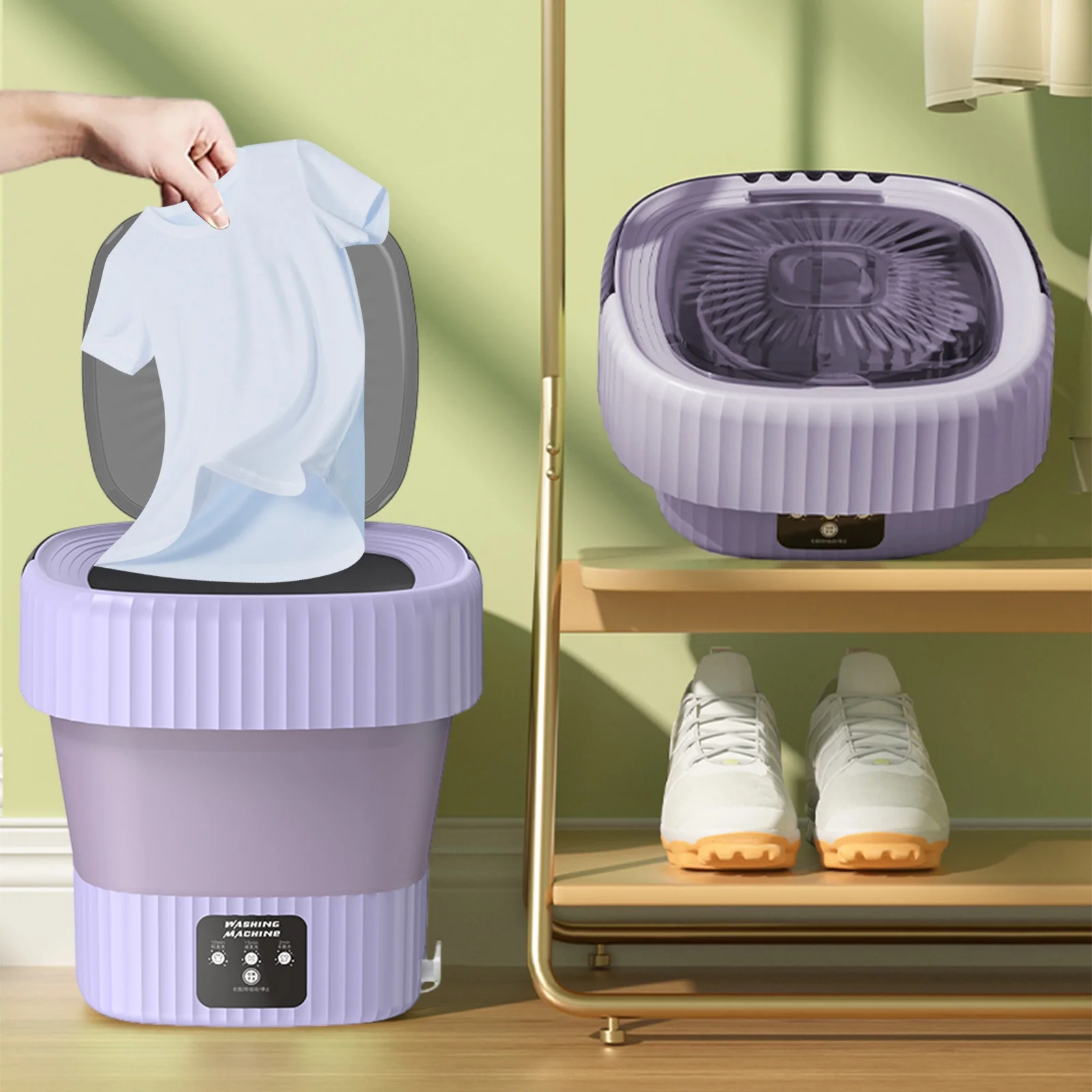 Ikohbadg Compact and Convenient Travel Washing Machine- Ideal for Underwear, Baby Clothes, Perfect for Apartments, Dorms, and Camping