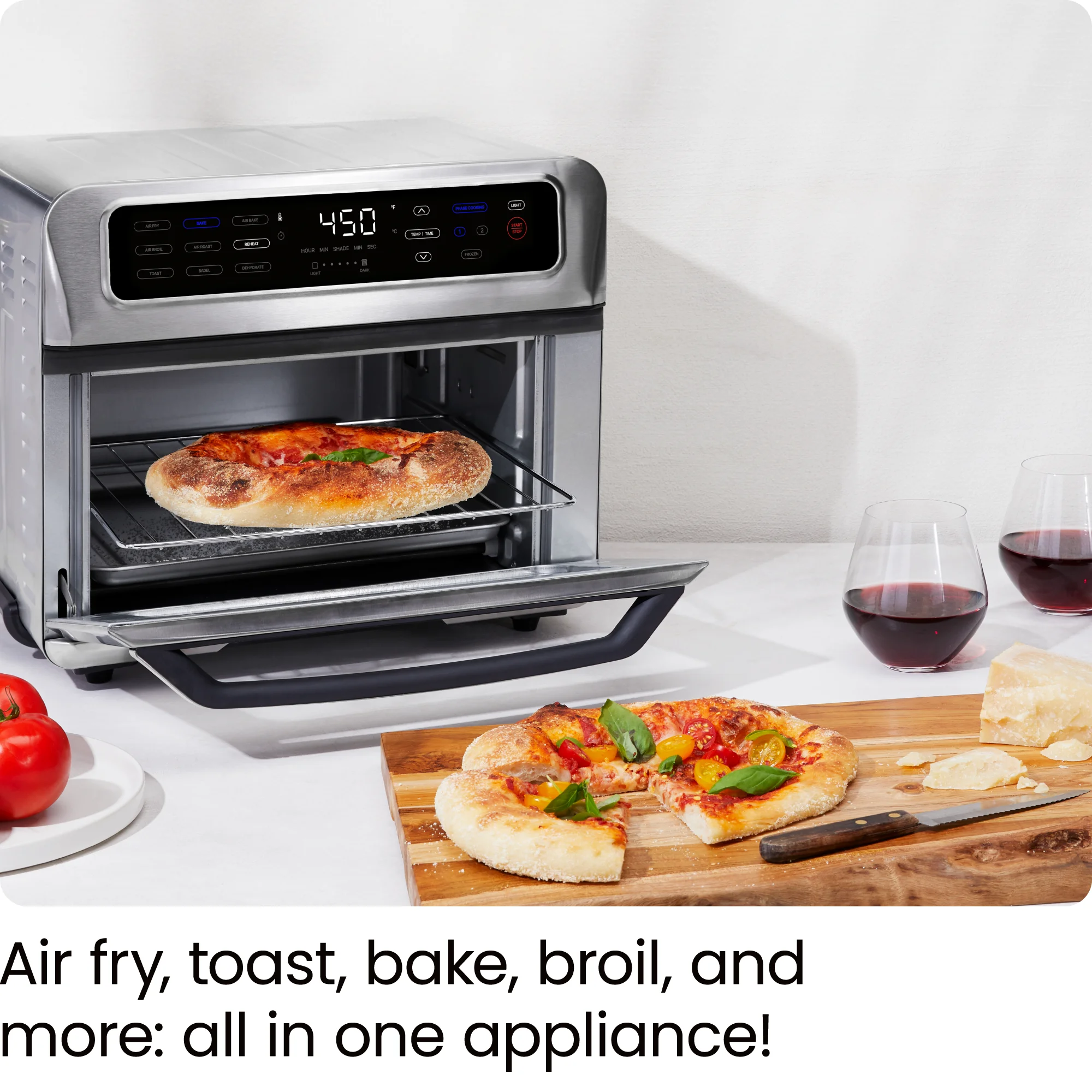 Chefman Toast-Air? Touch Air Fryer + Oven Combo w/ 9 Presets, 21 Qt Capacity - Stainless Steel, New