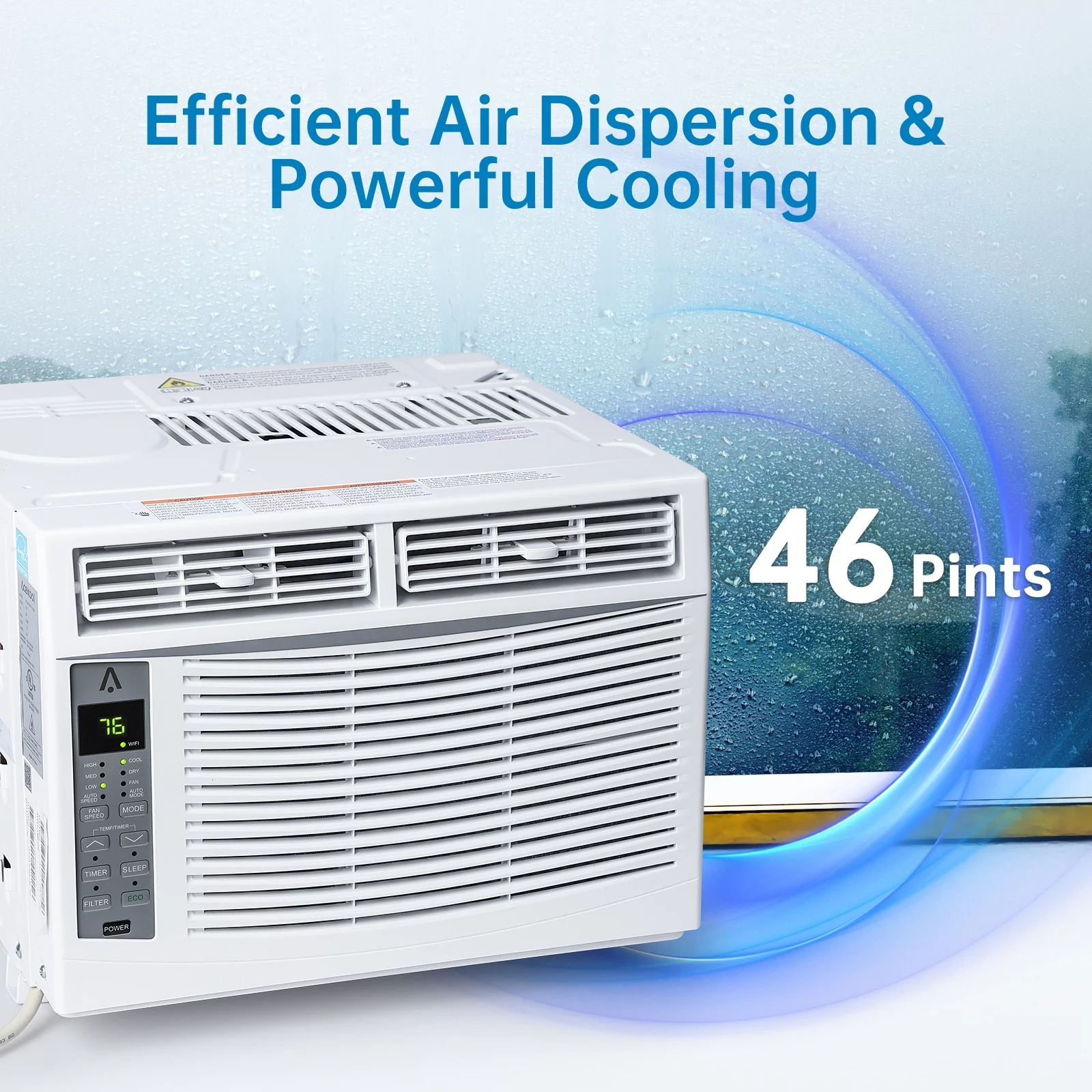 Garvee 115V Window-Mounted Air Conditioner 6,000 BTU with Remote/APP Control and ECO Mode