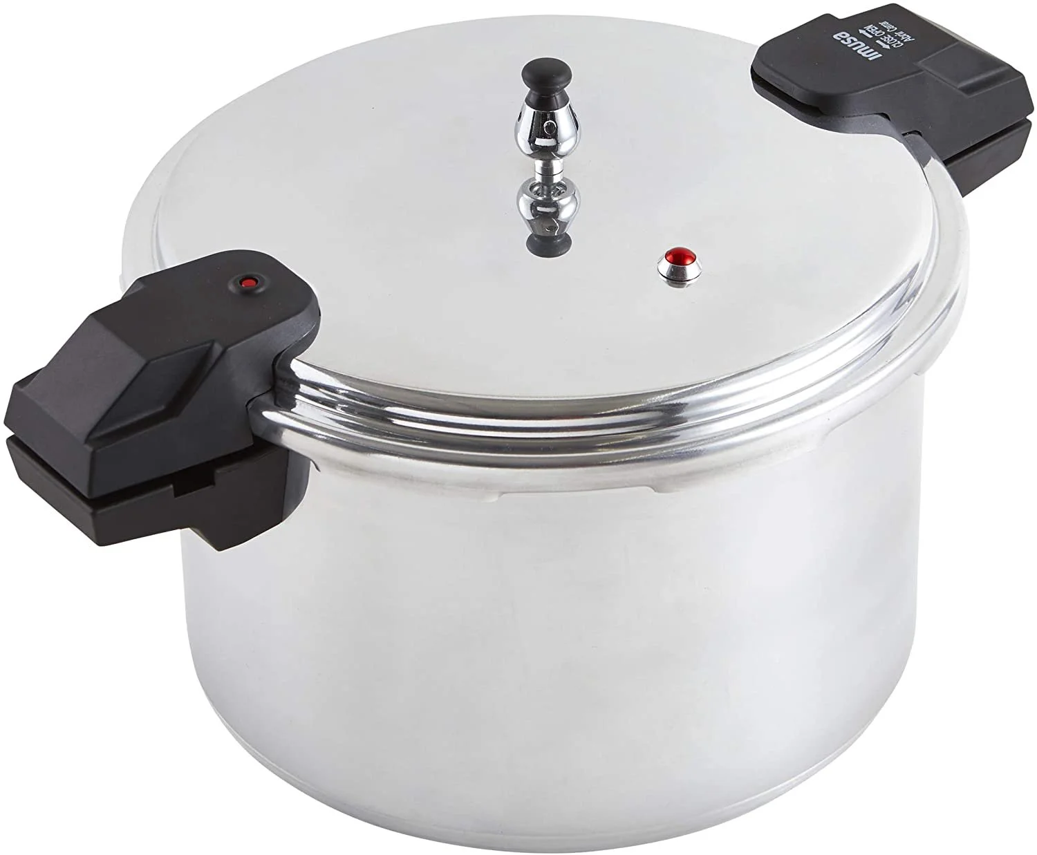IMUSA USA 22Qt Jumbo Stovetop Pressure Cooker with Regulator and Side Handles, Silver