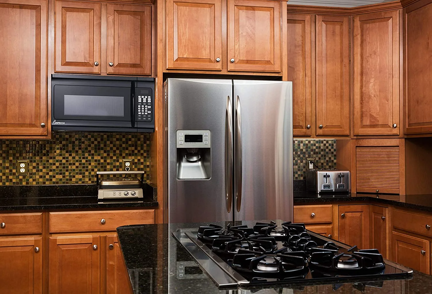Impecca OM-1600K 30' Over the Range Microwave with 1.6 cu. ft. Capacity; 1000 Watts Cooking Power; 300 CFM and Child Lock in Black