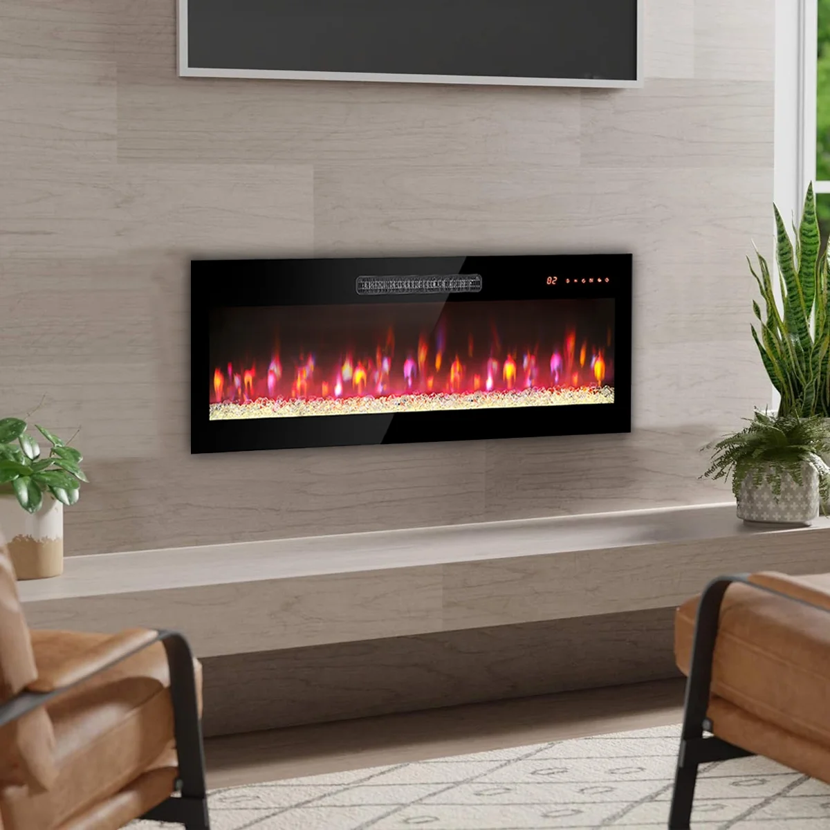 HestiNysus 36'' Inset Electric Fireplace with Remote Control and Multi-Color Flame Effects