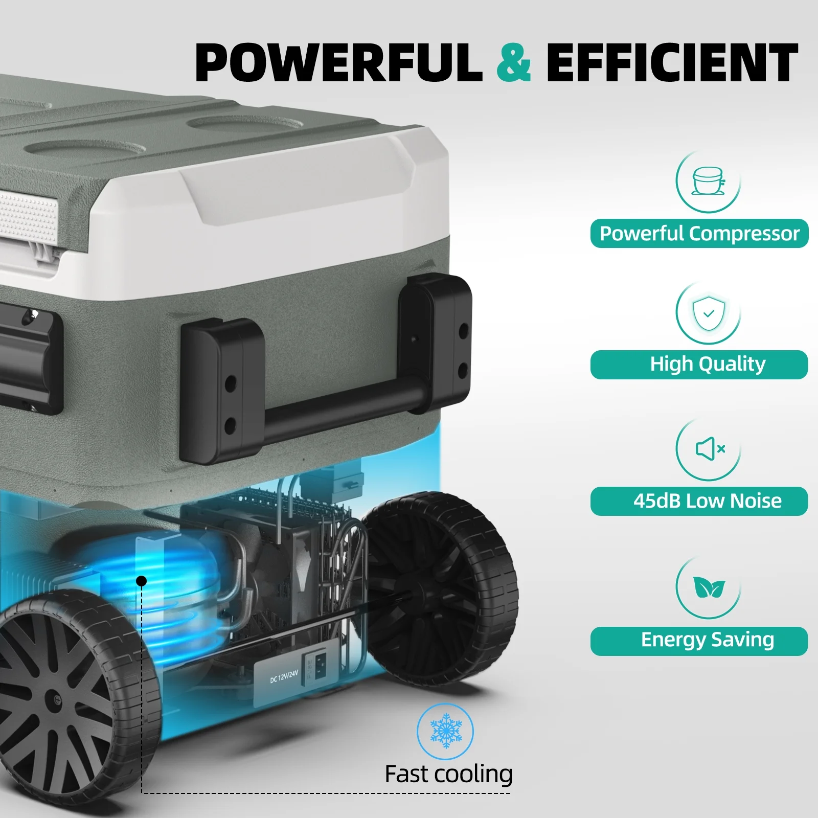 Alpicool Portable Refrigerator Car Fridge, 61 Quarts 12V Refrigerator Dual Zone with Handle and Wheels, Portable Freezer (-4�H~ 68�H) RV Compressor Fridge Electric Cooler for Outdoor Camping