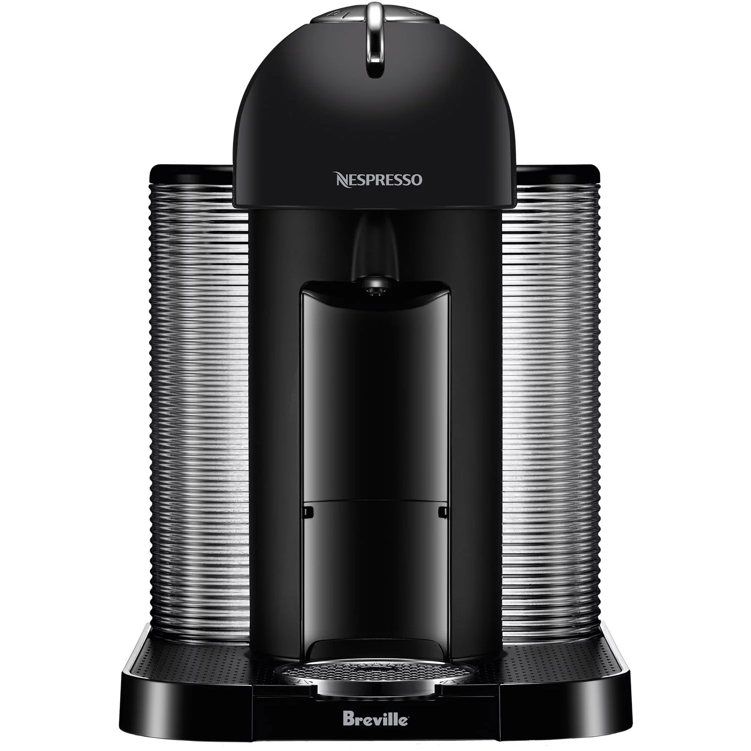 Breville Nespresso Vertuo Coffee & Espresso Single-Serve Machine in Matte Black and Aeroccino Milk Frother in Black