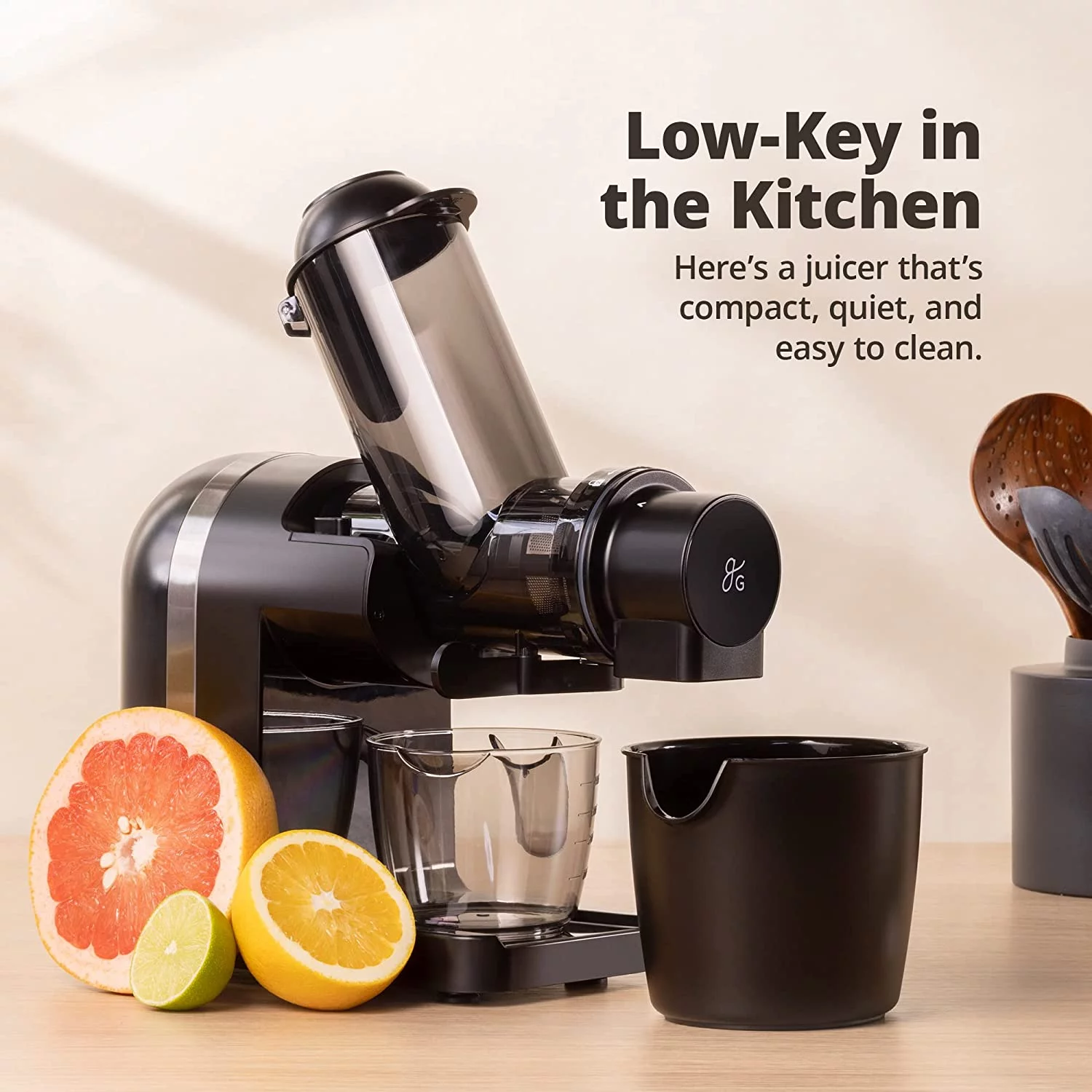 Greater Goods Slow Masticating Cold Press Juicer Machine, A Powerful Juice Extractor for Healthy and Delicious Fruit and Vegetable Juices, Onyx Black
