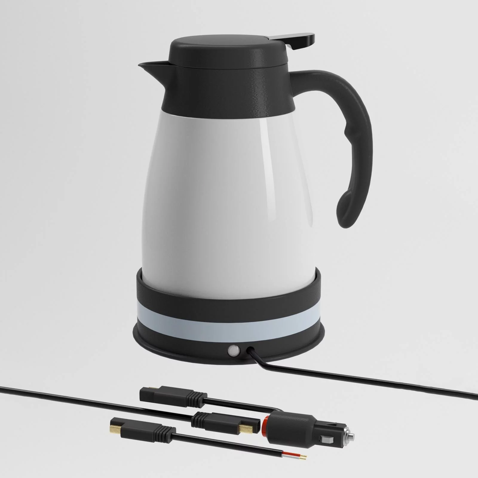 Car Electric Kettle 24V Automatic Shut Off Hot Water Kettle for Travel White