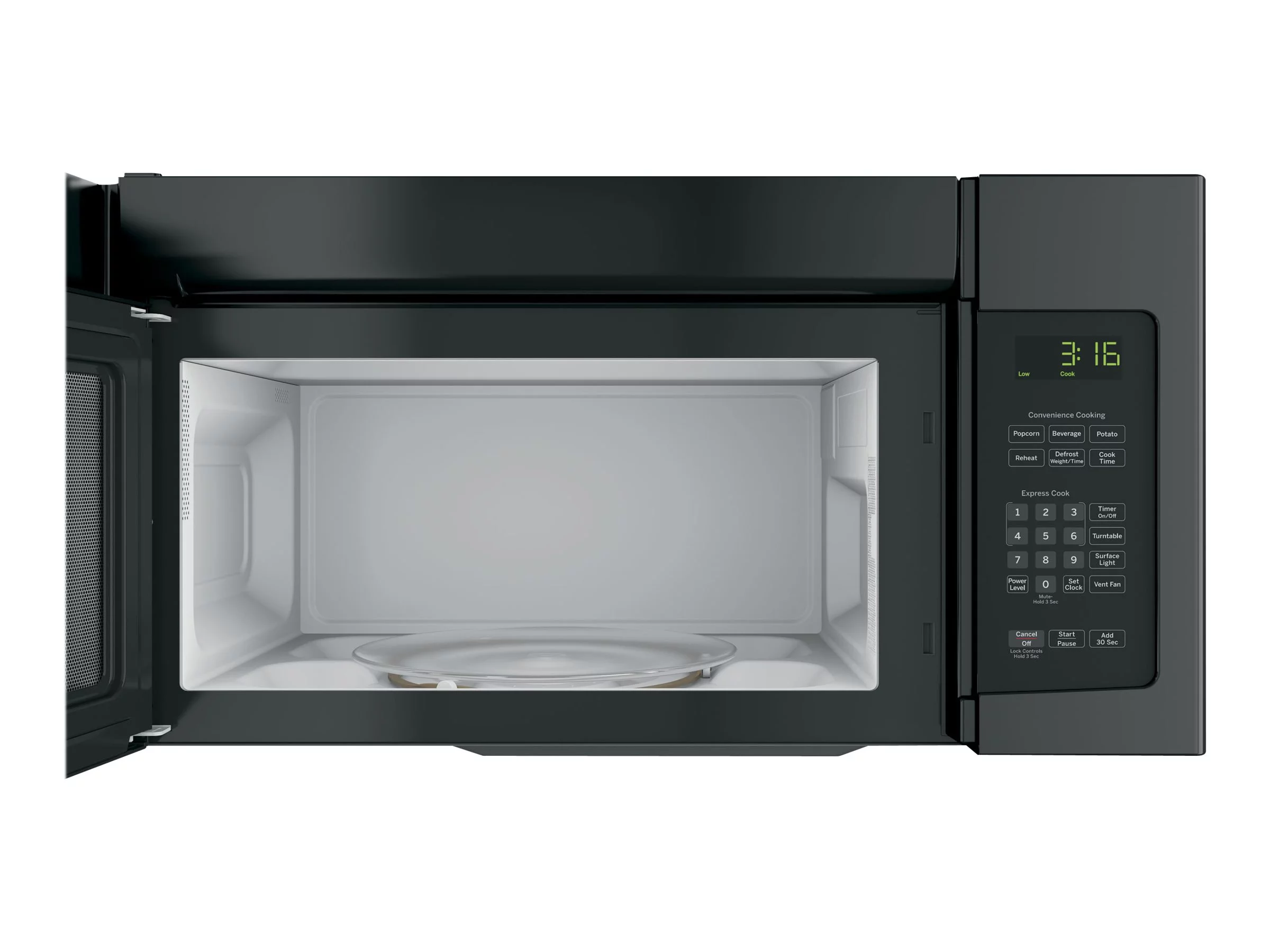 GE APPLIANCES JNM3163DJBB GE(R) 1.6 Cu. Ft. Over-the-Range Microwave Oven with Recirculating Venting