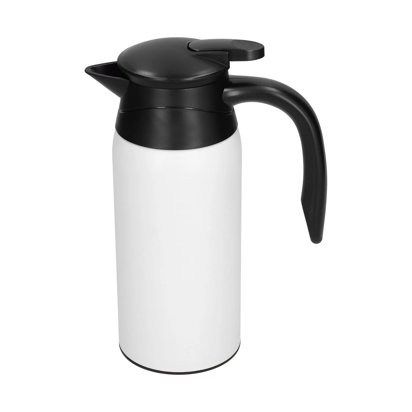 800ml Electric Teapot with Base Large Capacity Portable Insulation Water Heater Pot Kettle for CarIvory White