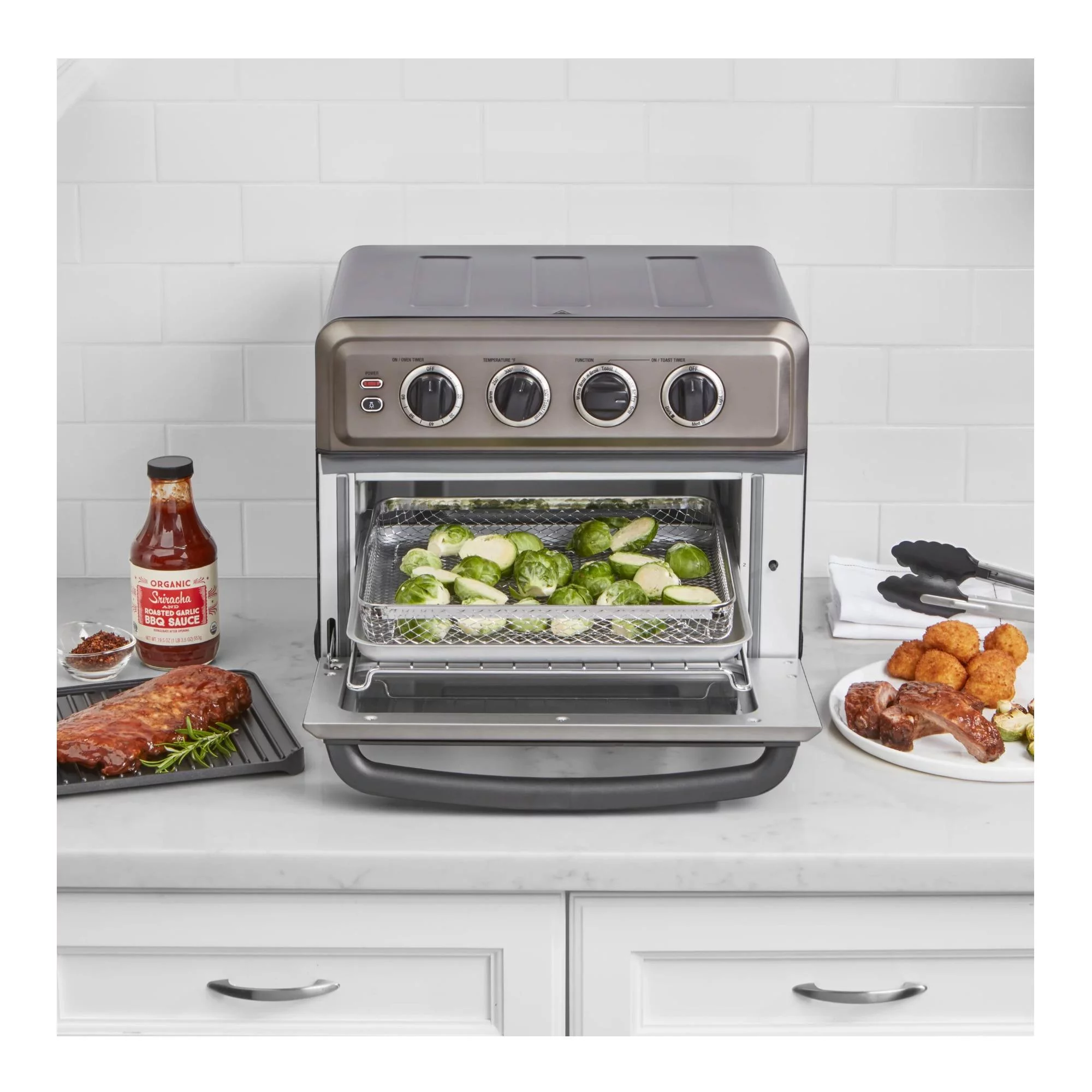 Cuisinart Air Fryer Toaster Oven with Grill (Black Stainless) with Knife Set