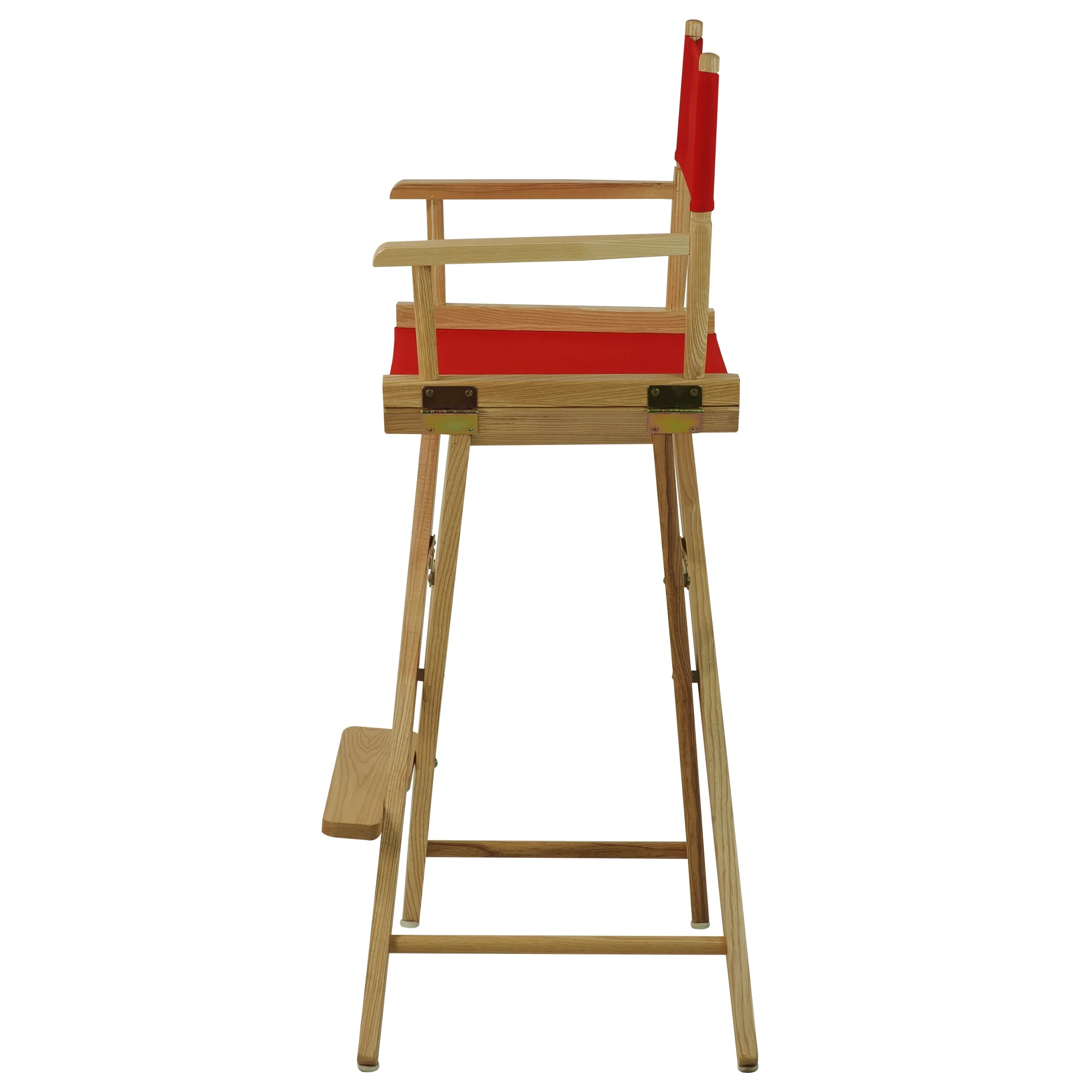 Extra-Wide Premium 30' Directors Chair Natural Frame with Red Color Cover