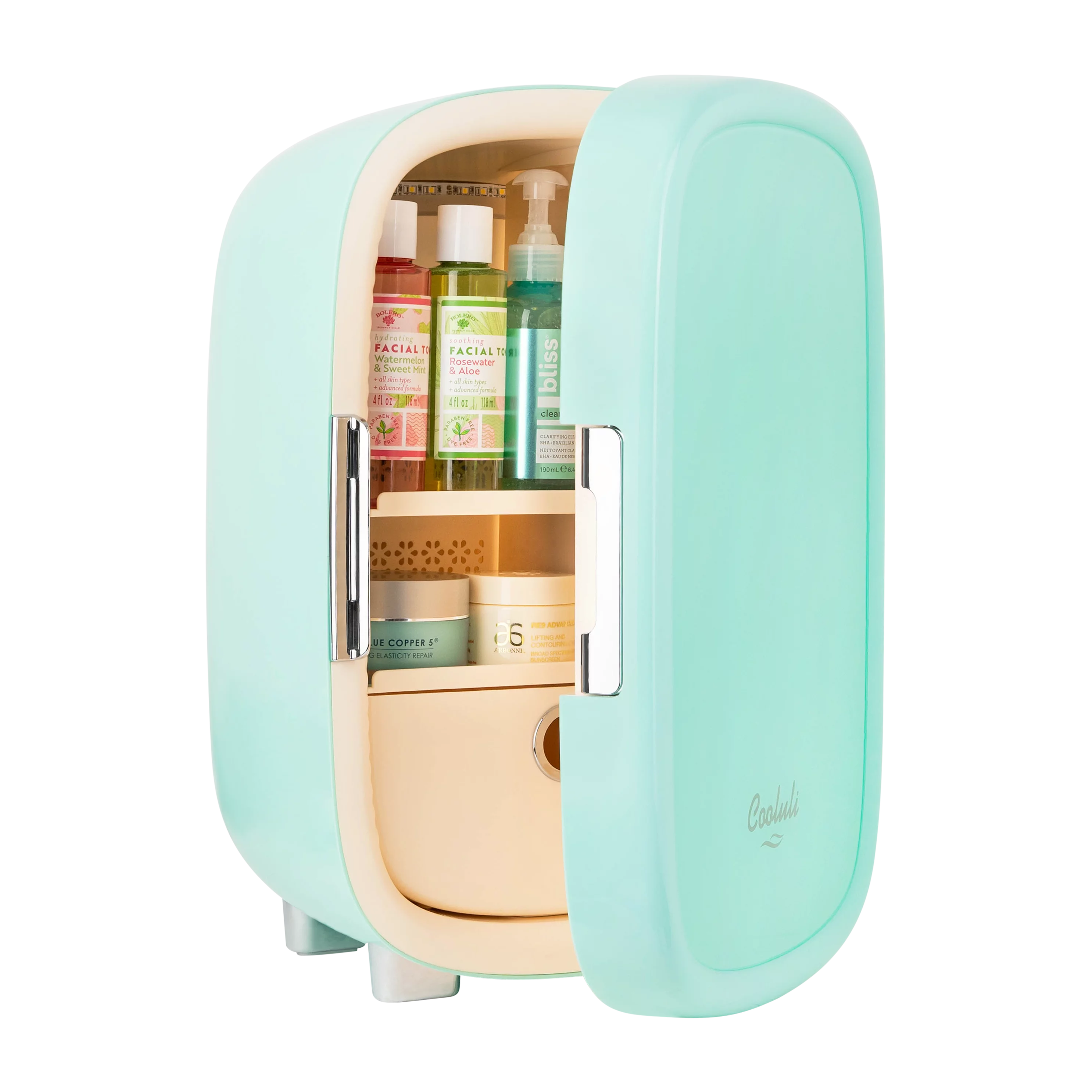 Cooluli 12 Liter Beauty Mini Fridge, Mint Green