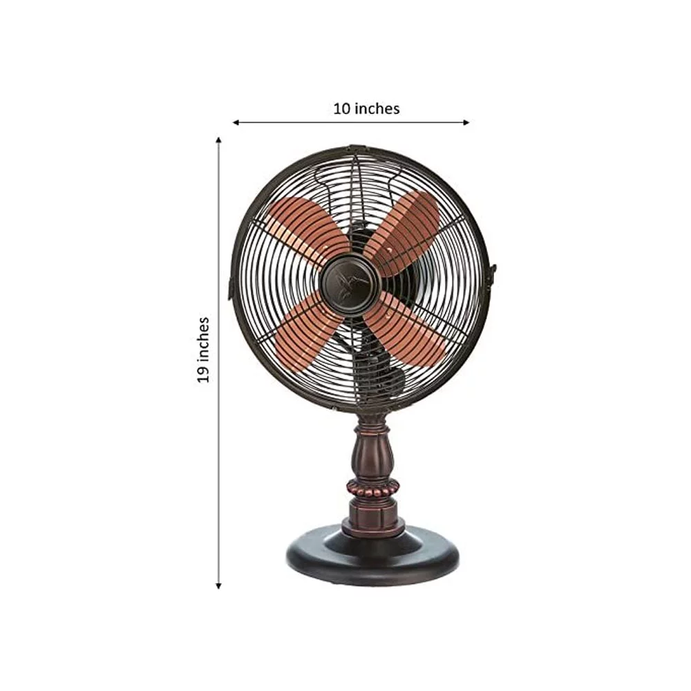 DecoBREEZE DBF6126 Oscillating 3 Speed Air Circulating Table Fan, Kipling Brown