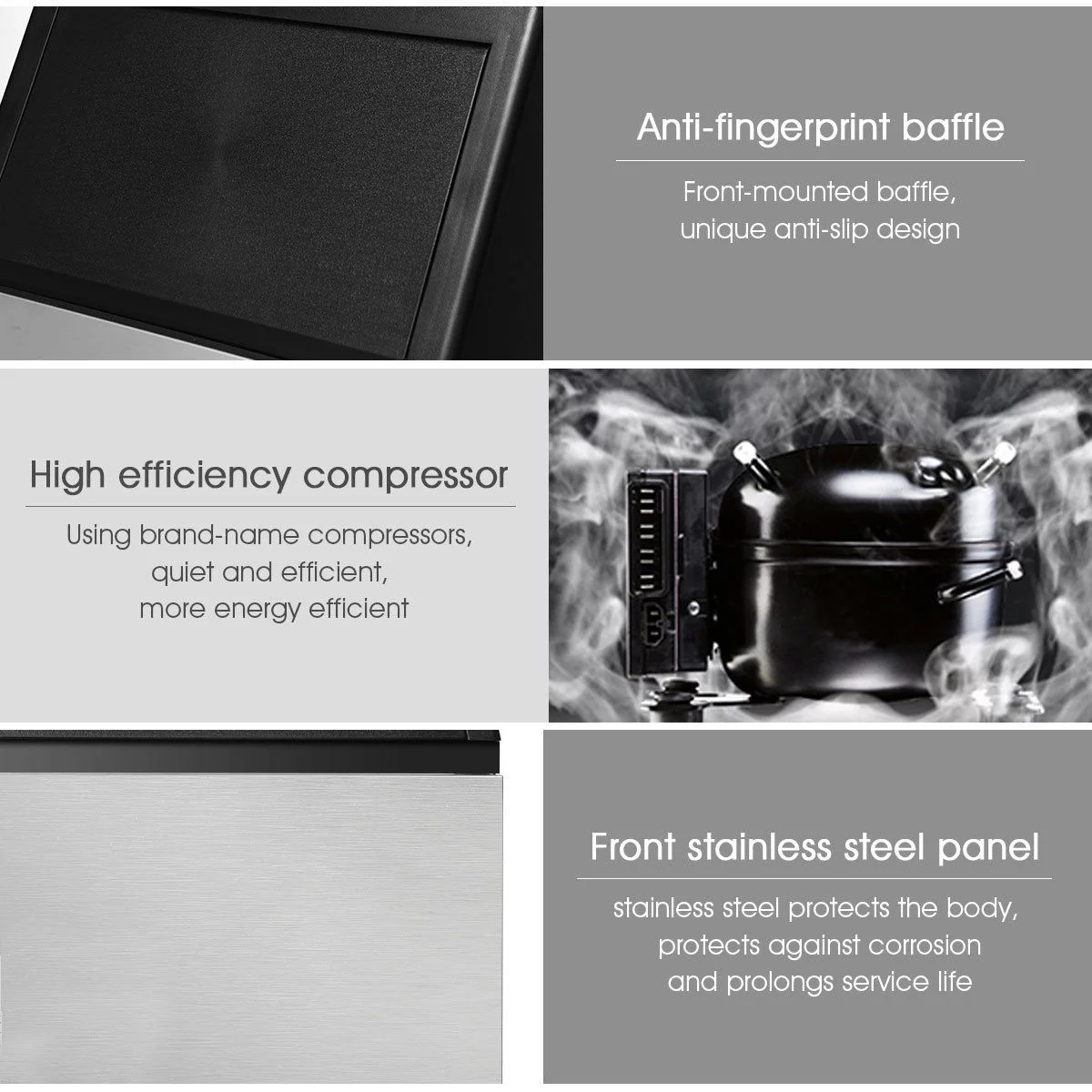 Costway Built-In Stainless Steel Commercial 110Lbs/24H Ice Maker Portable Ice Machine