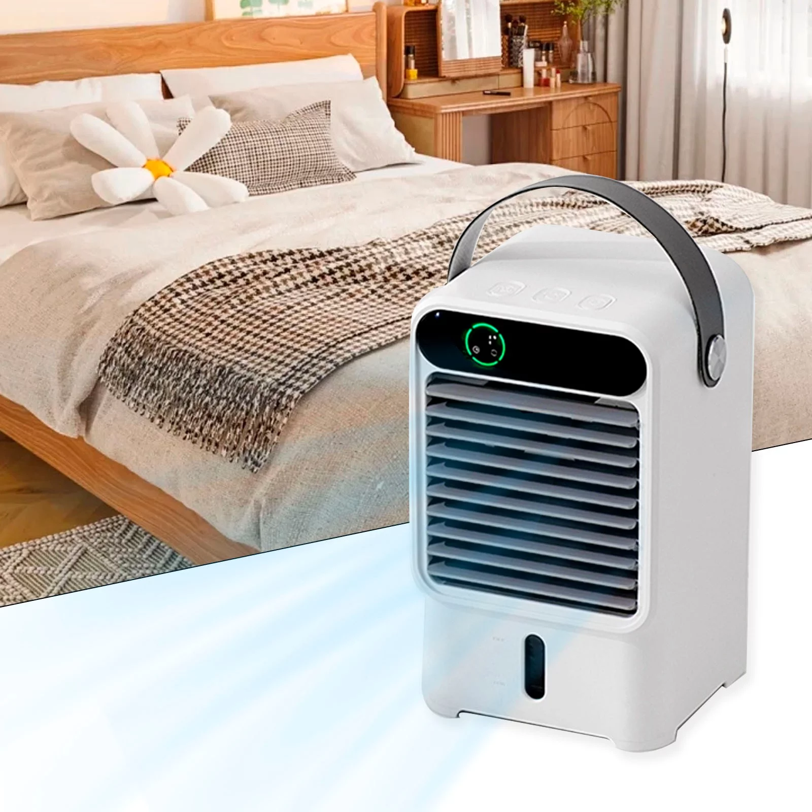 BTOER Portable air conditioner with evaporative cooler with 3 air speeds
