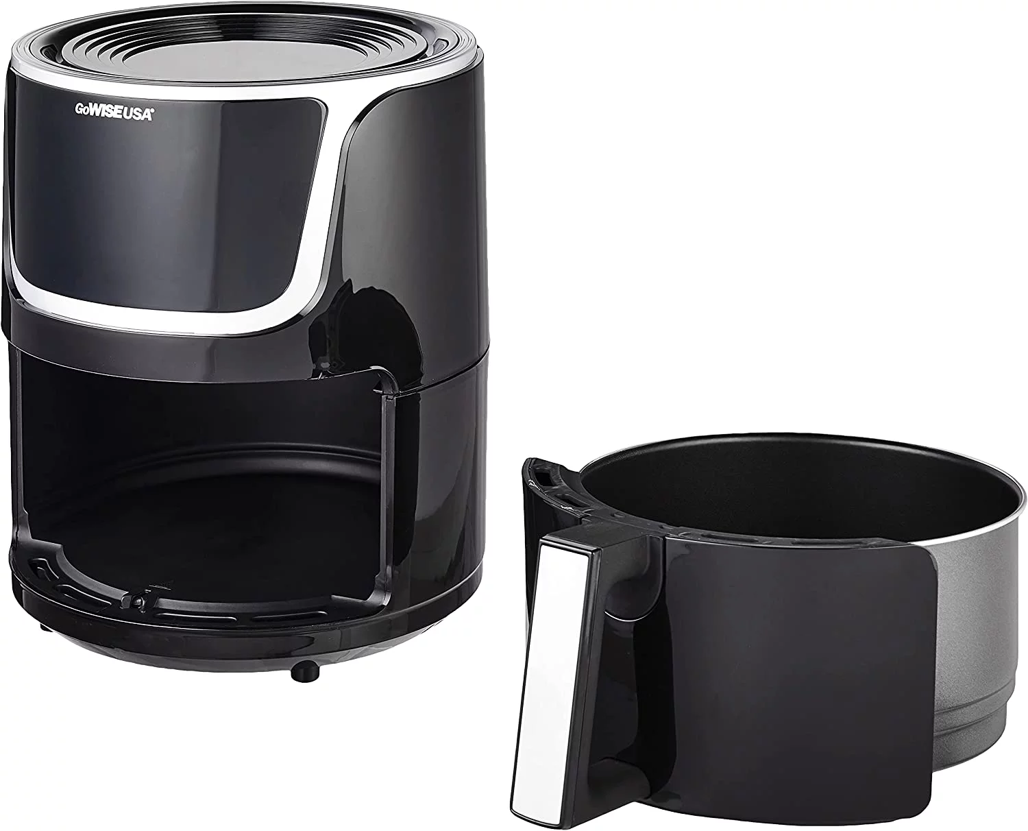 GoWISE USA GW Fryer & Dehydrator Electric Air Fryer with Digital Touchscreen Recipe Book, 5-Qt, Black/Silver Black/Silver 5-Qt Air Fryer