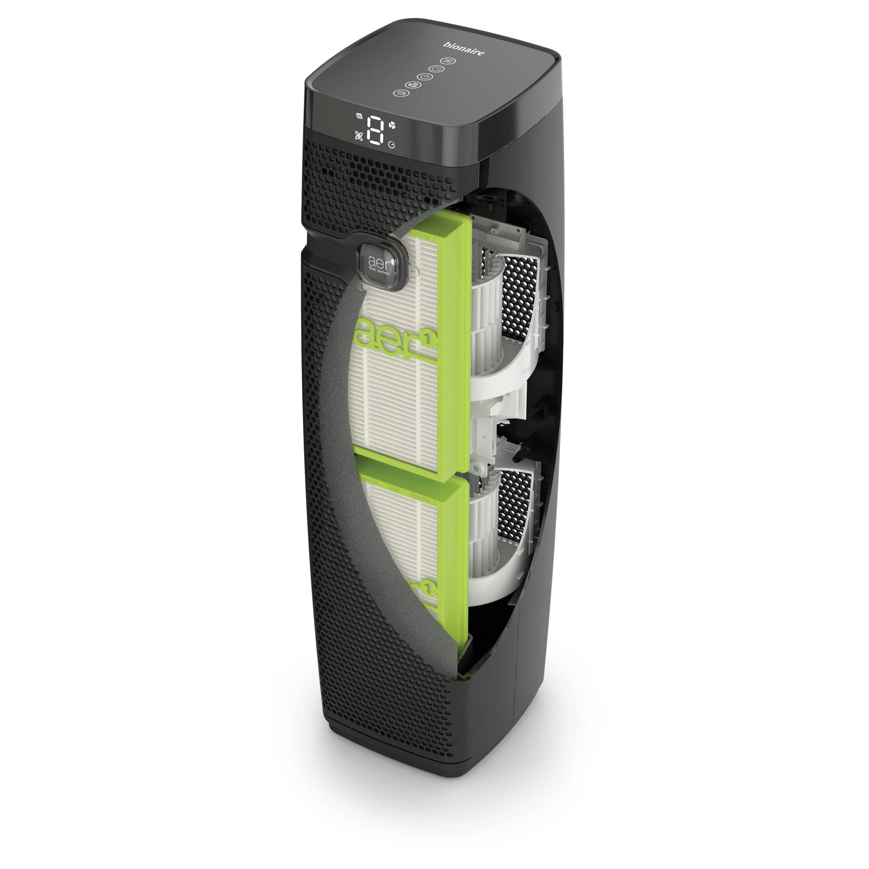 Bionaire Air Purifier Large Tower Cap Touch, Black