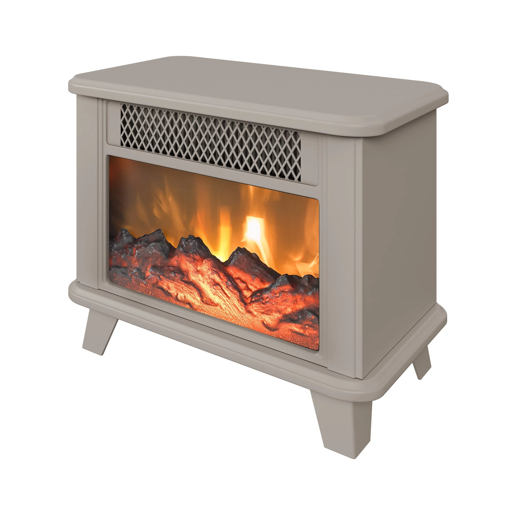 ChimneyFree Electric Fireplace Personal Floor Standing Space Heater, Cream