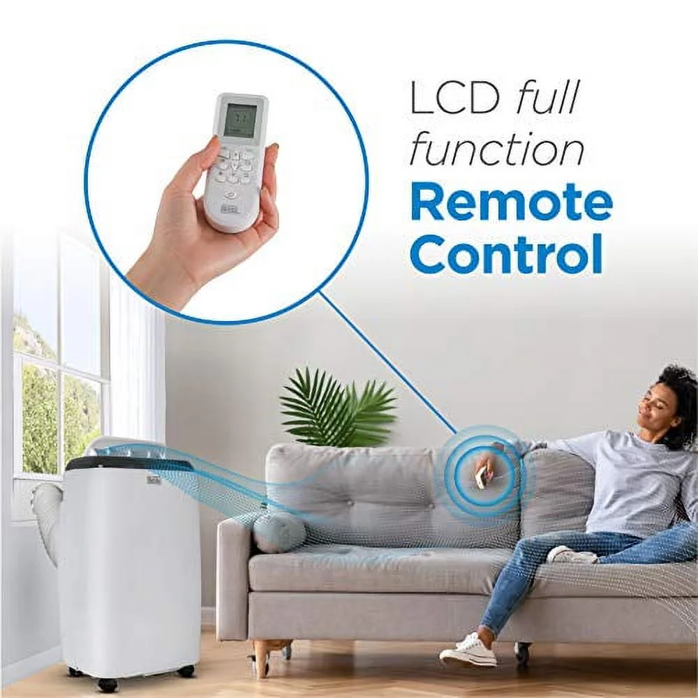 BLACK+DECKER BPP10HWTB Portable Air Conditioner with Heat and Remote Control, 10,000 BTU SACC/CEC (14,000 BTU ASHRAE), Cools Up to 450 Square Feet, White