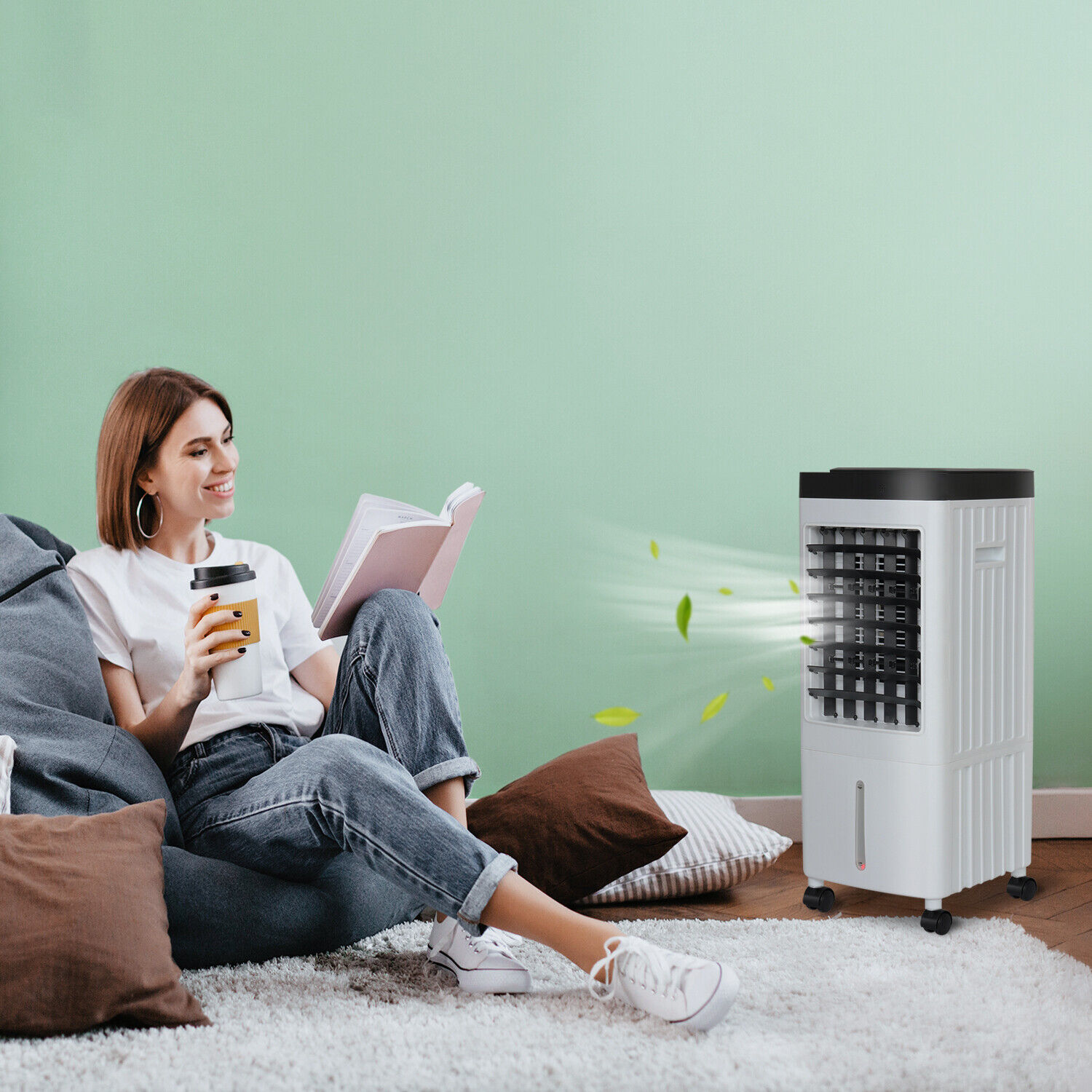 FULLWATT 10L AC Portable Small Air Conditioner Cooling Fan Evaporative Cooler Humidifier