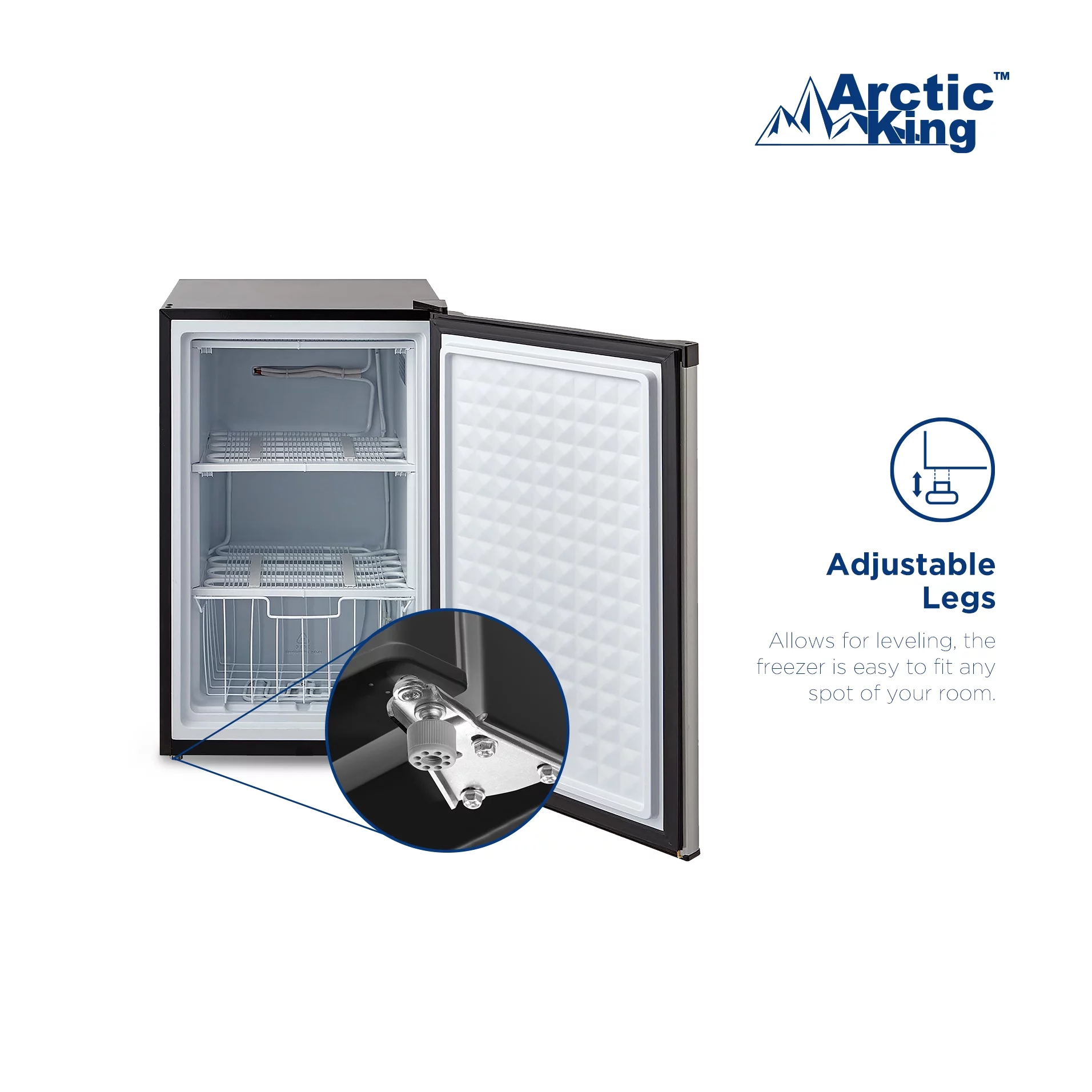 Arctic King 3.0 Cu ft Upright Freezer Stainless Steel Door, E-star new