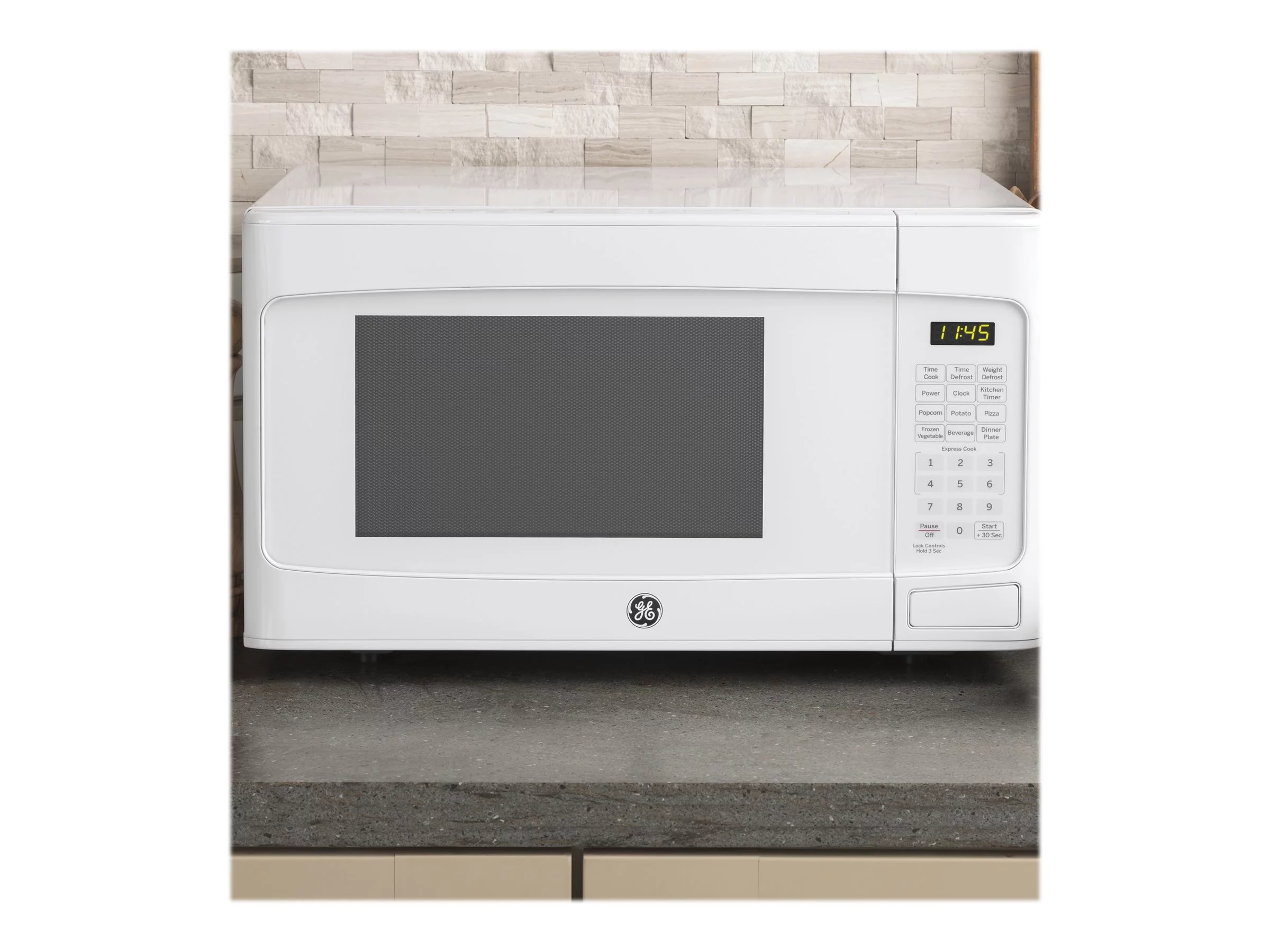 GE? 1.1 Cu. Ft. Capacity Countertop Microwave Oven, White, JES1145DLWW