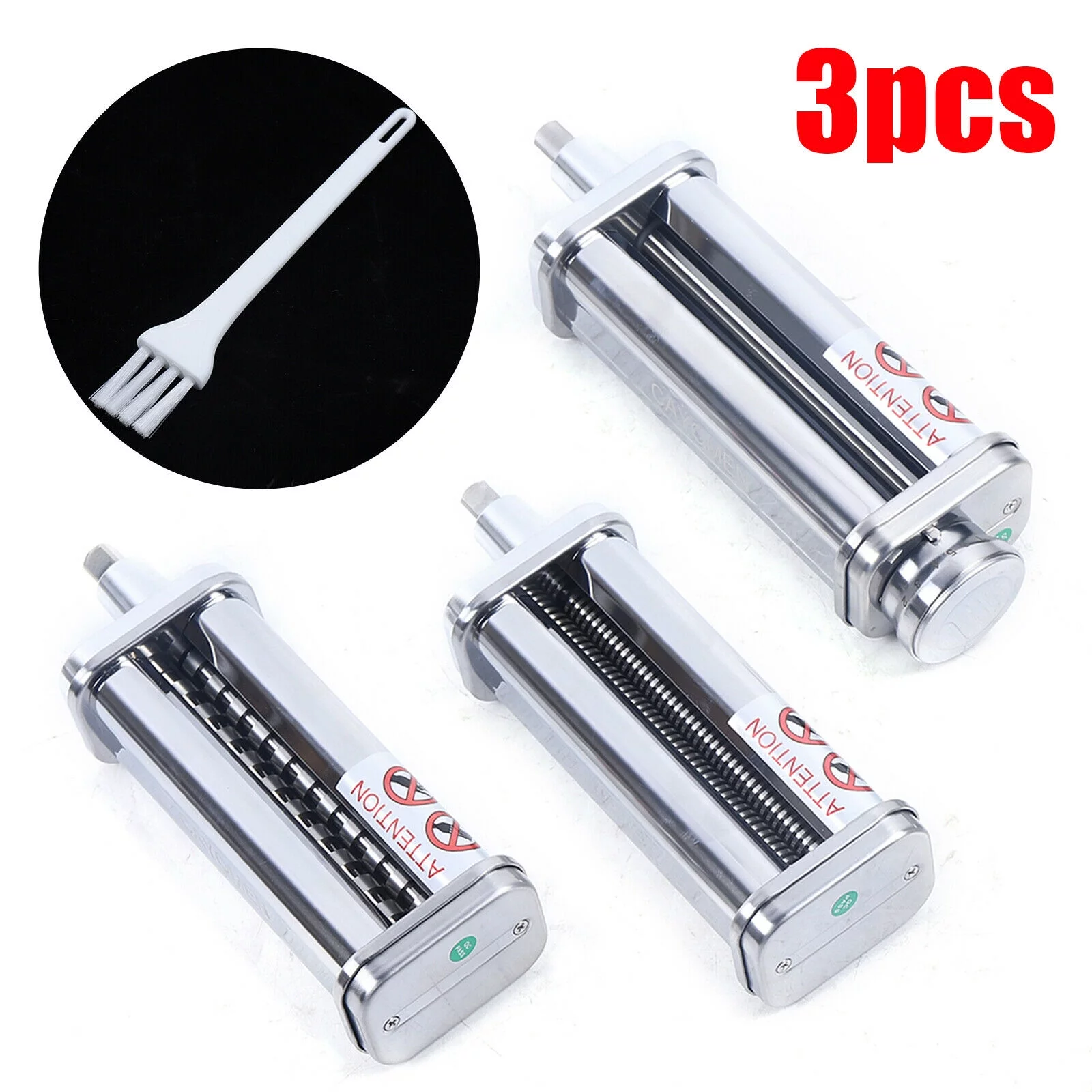 3Pcs Pasta Roller and Cutters Attachment Spaghetti Cutter Fettuccine Cutter