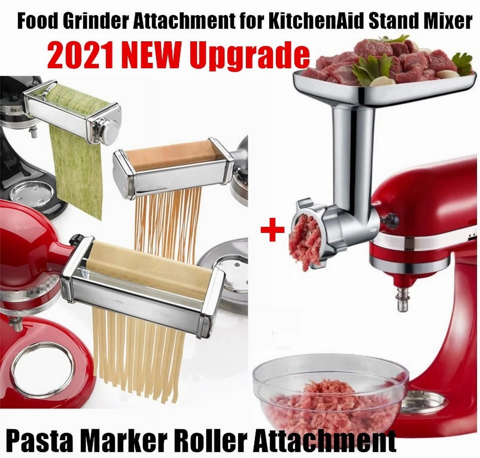 For Kitchenaid Stand Mixer Meat Grinder Pasta Roller Cutter Maker Attachment