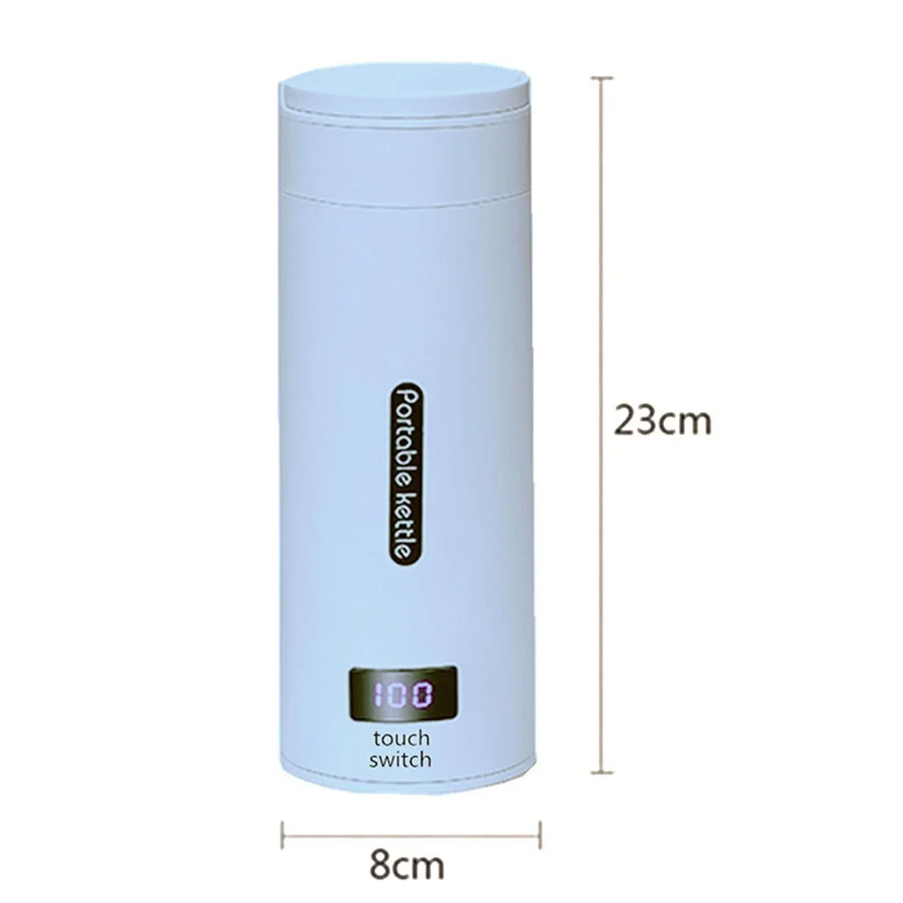 500Ml Electric Kettle Hot Water Cup Heated Travel Portable Stainless Steel