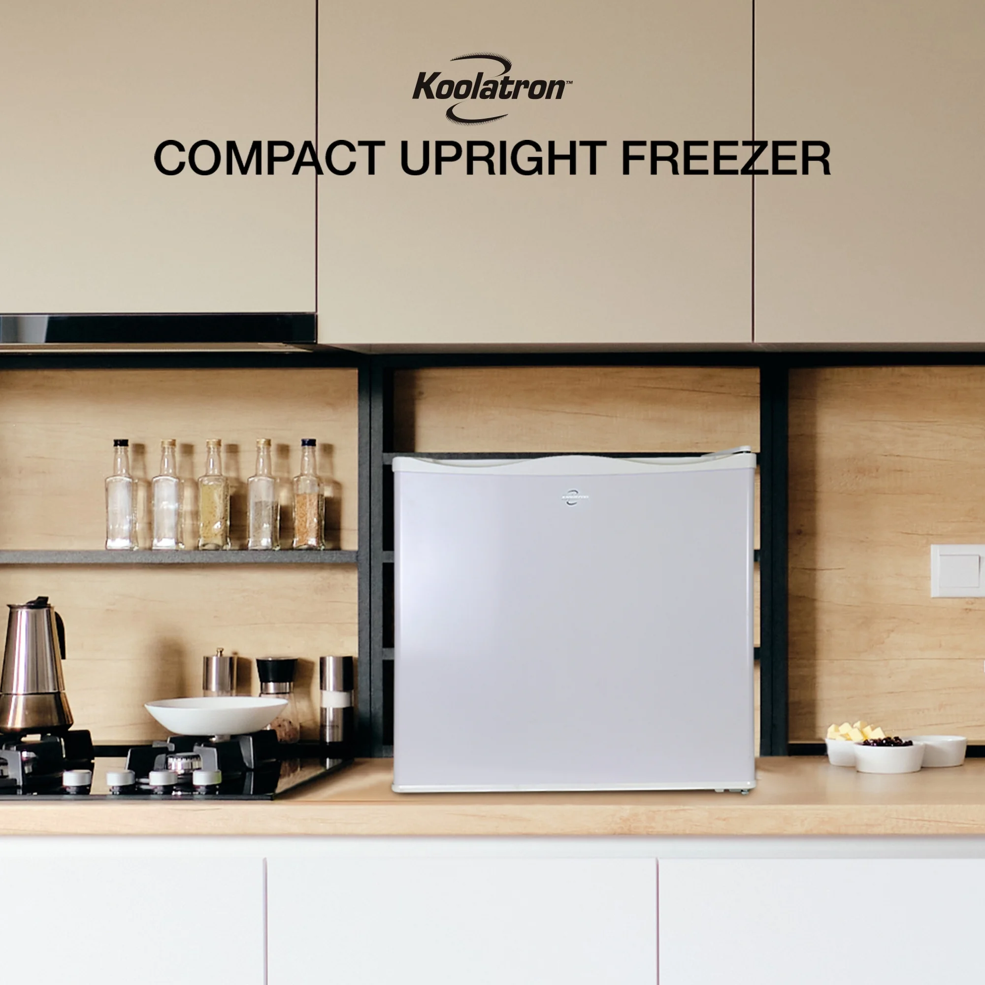 Koolatron Mini Compact Upright Freezer, White, 1.2 Cu Ft (34L), Efficient Manual Defrost