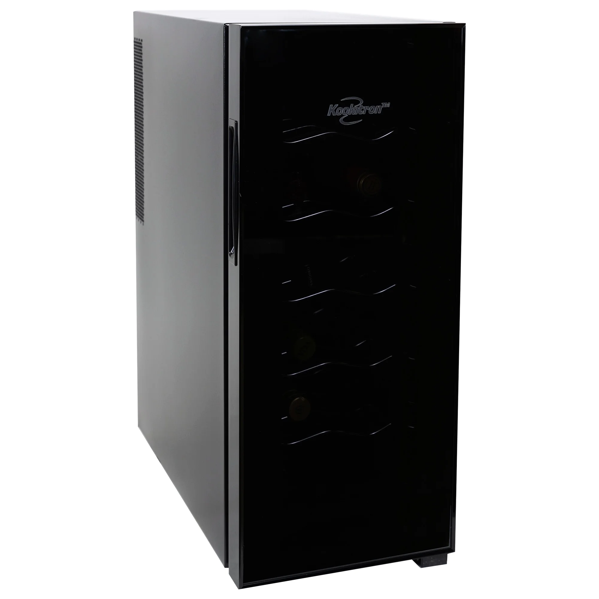 Koolatron 12 Bottle Wine Cooler, Black, 1 cu. ft. (28L) Freestanding Thermoelectric Wine Fridge